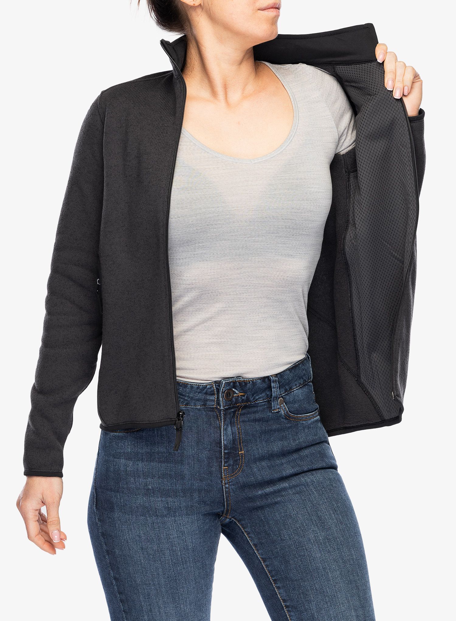 Ženski flis Arcteryx Covert Cardigan - black heather II