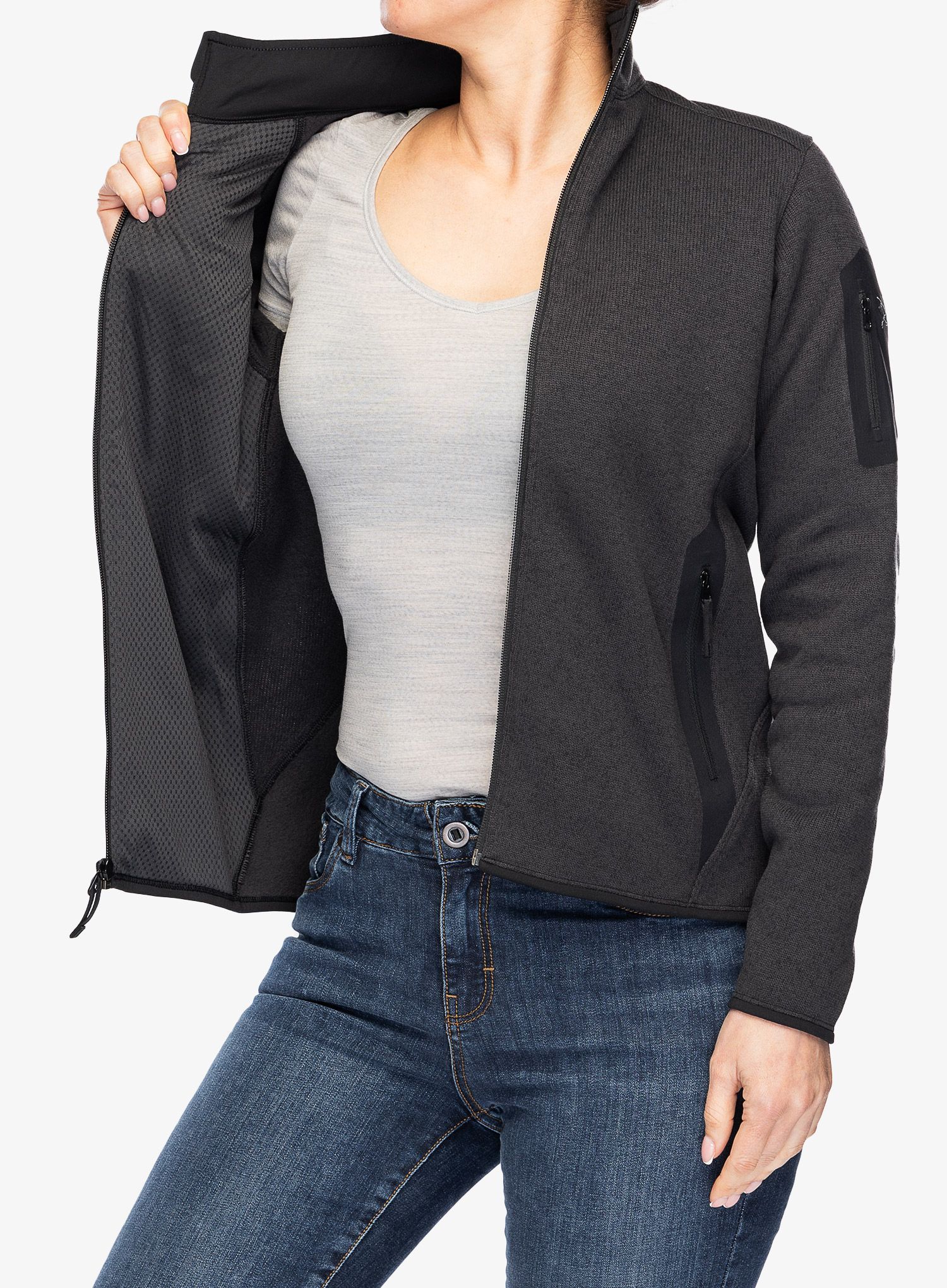 Ženski flis Arcteryx Covert Cardigan - black heather II