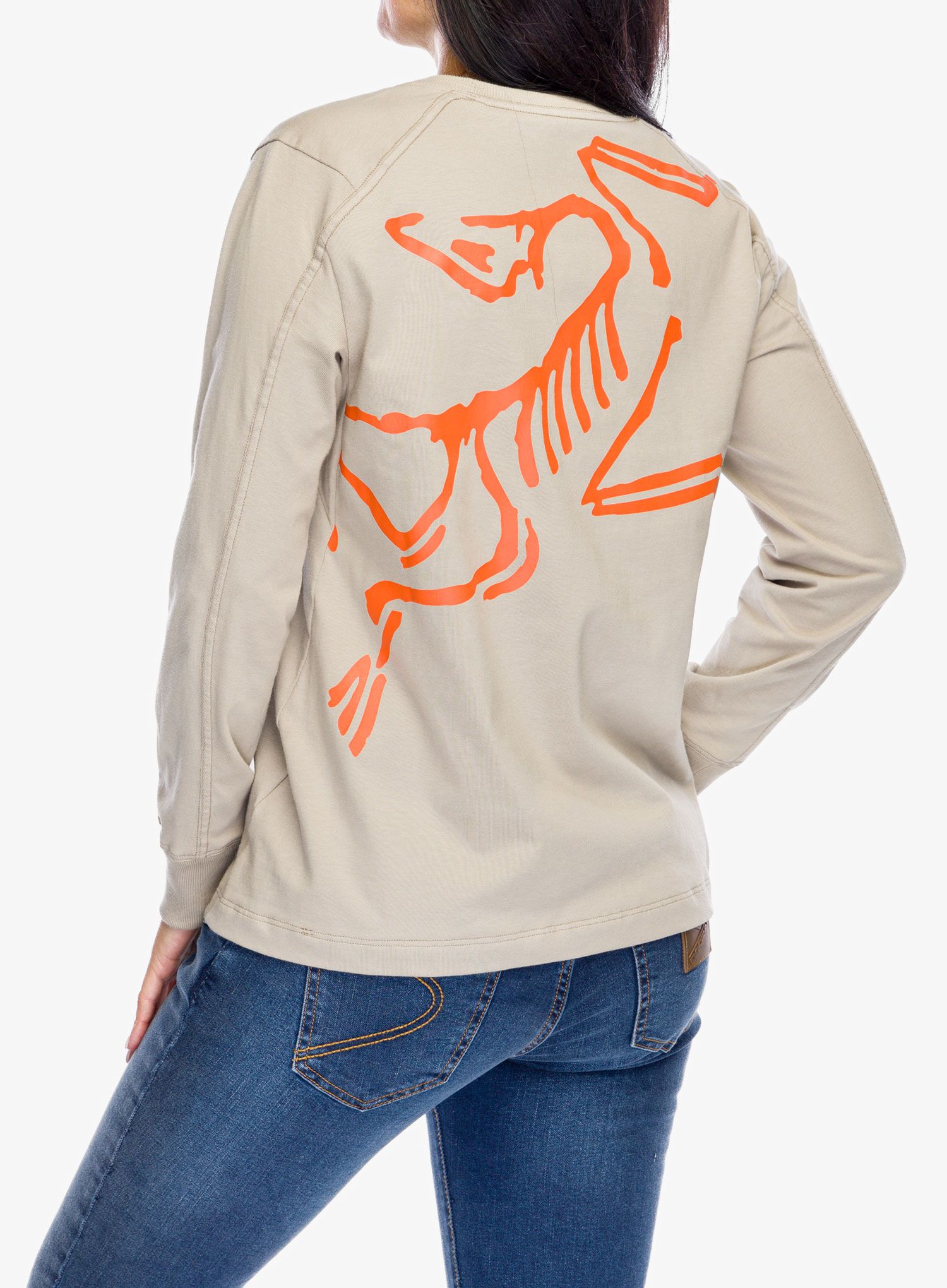 Ženska jopica Arcteryx Kragg Cotton Bird Crew LS - rune/solaris