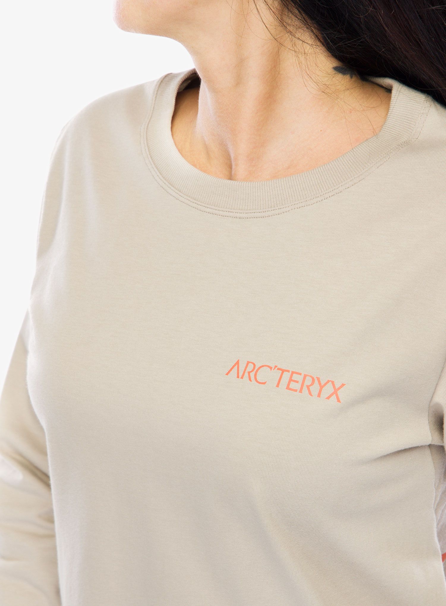 Ženska jopica Arcteryx Kragg Cotton Bird Crew LS - rune/solaris