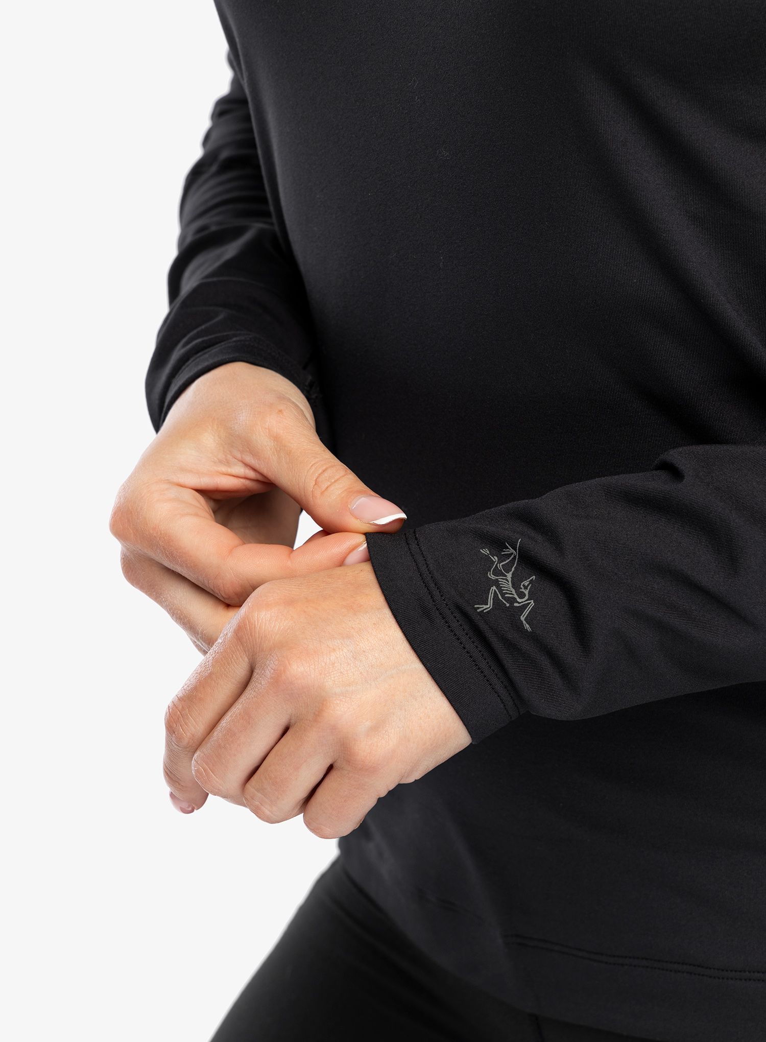 Ženska termo flis jopa Arcteryx Rho Crew Neck LS - black