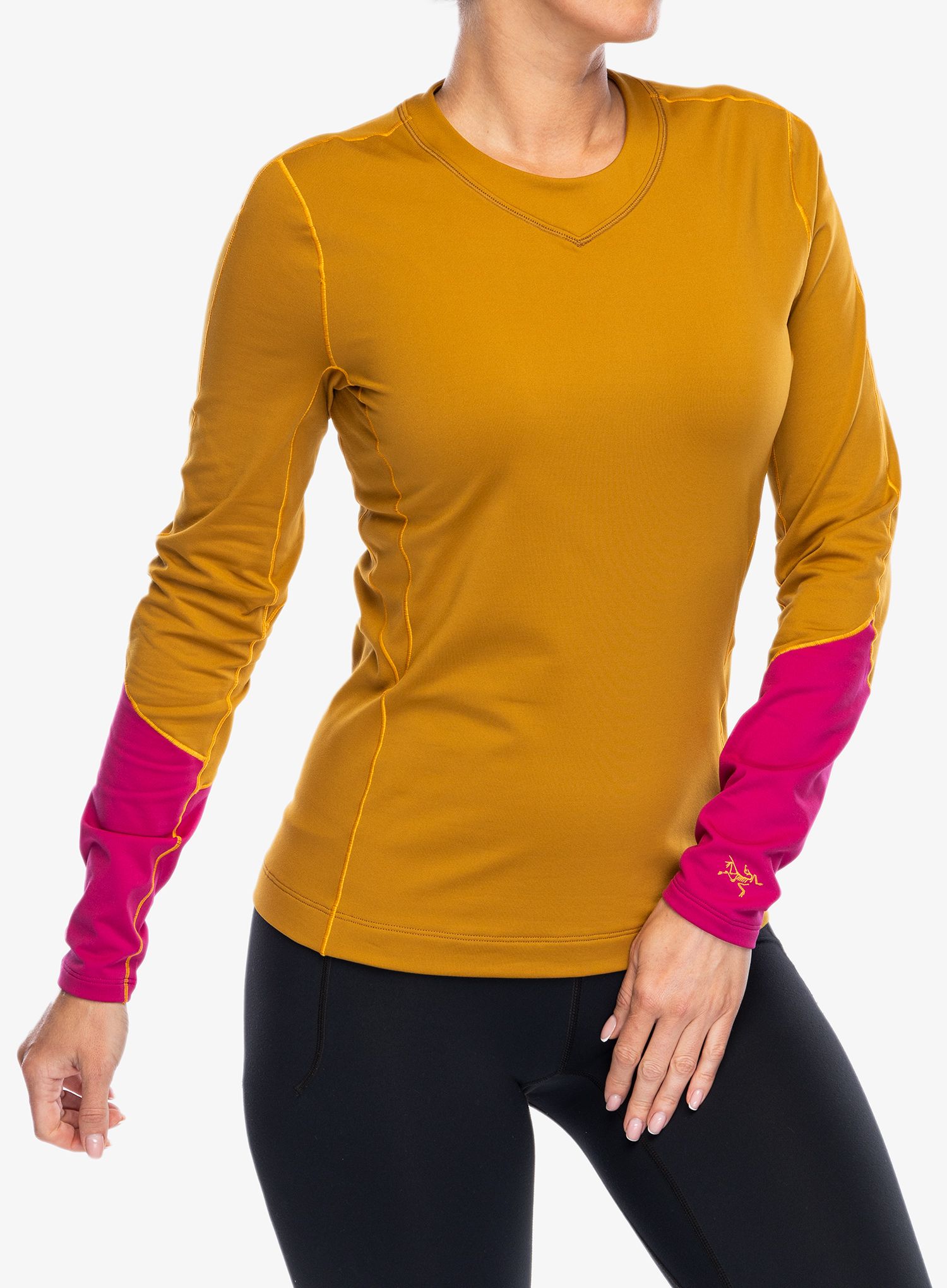 Ženska termo flis jopa Arcteryx Rho Crew Neck LS - yukon/amaranthus/edziza