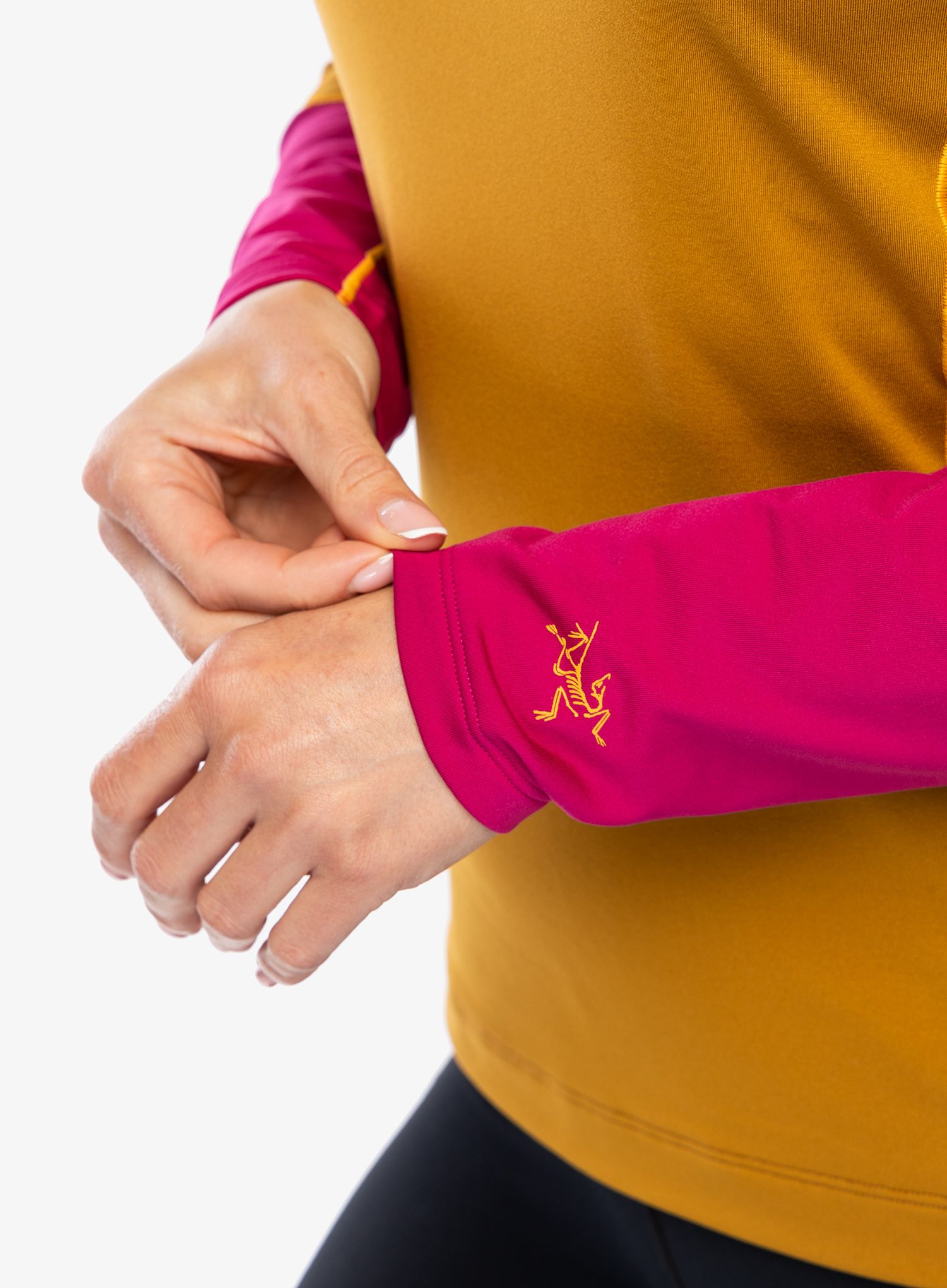 Ženska termo flis jopa Arcteryx Rho Crew Neck LS - yukon/amaranthus/edziza