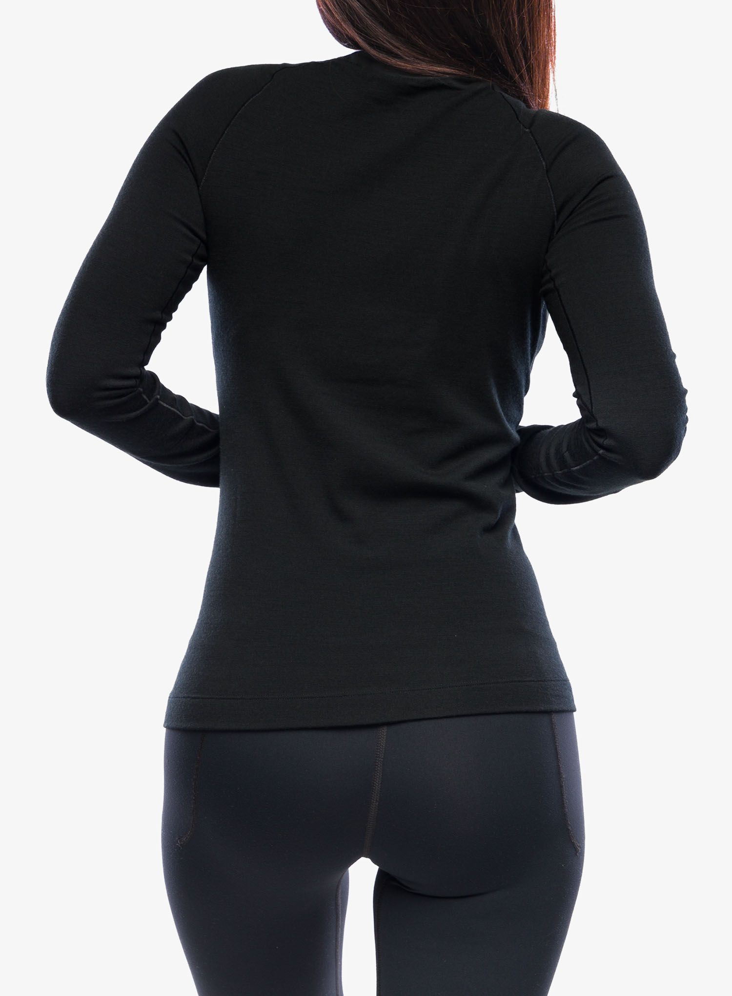 Ženska termo flis jopa Arcteryx Rho Merino Wool LS Crew - black