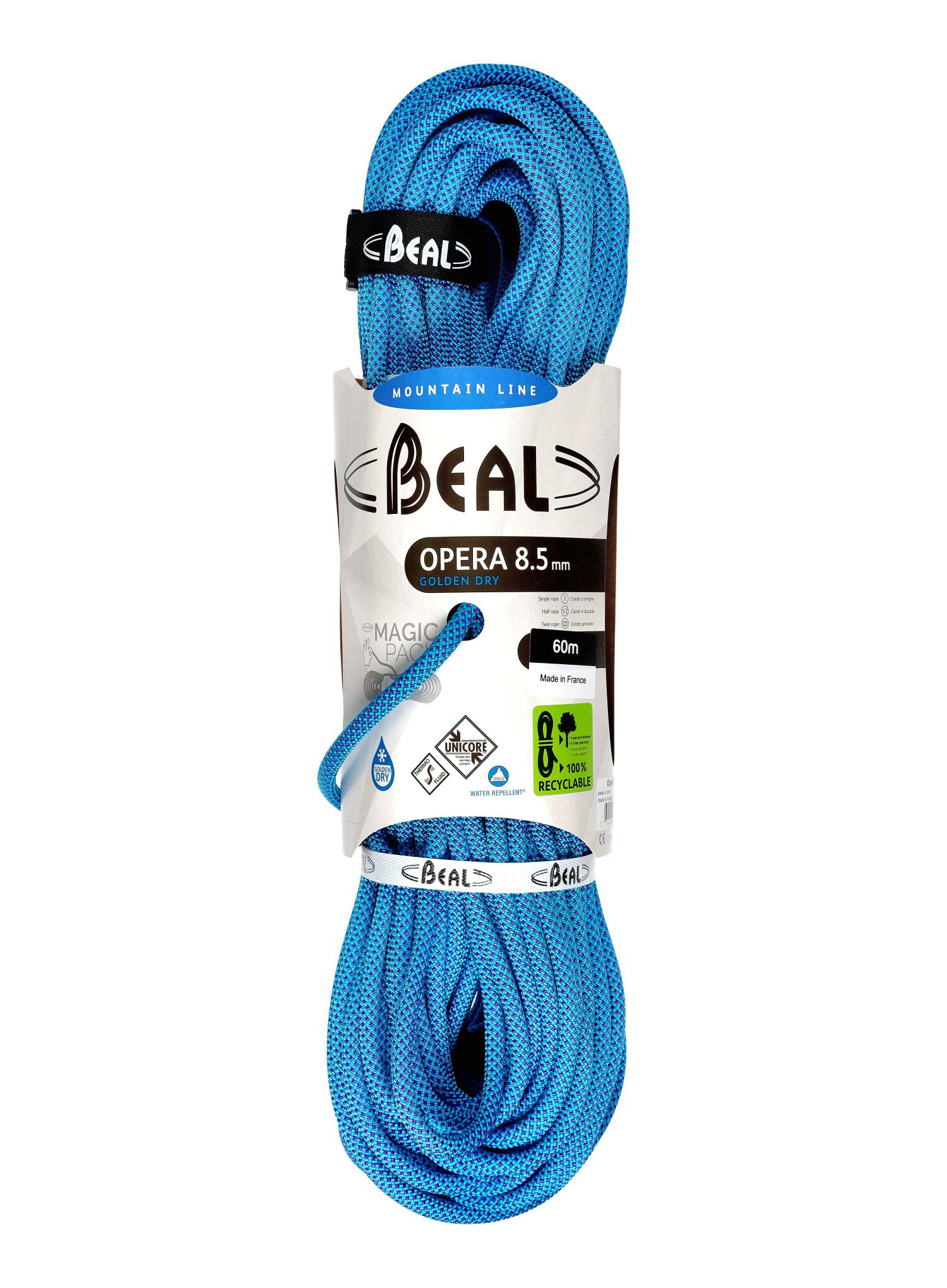 Dinamična vrv Beal Opera 8,5 mm 60 m Unicore Golden Dry - blue