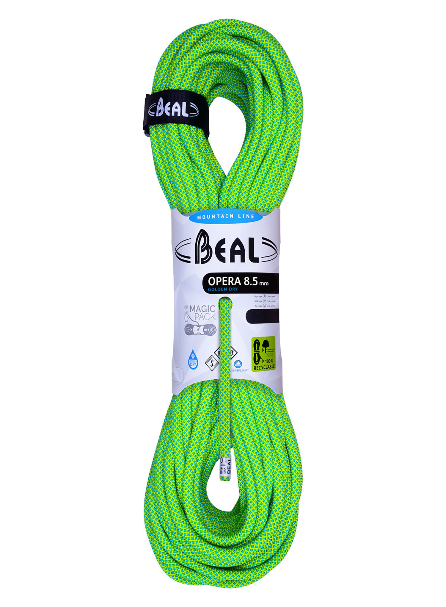 Plezalna vrv Beal Opera 8,5 mm 70m Unicore Golden Dry - green