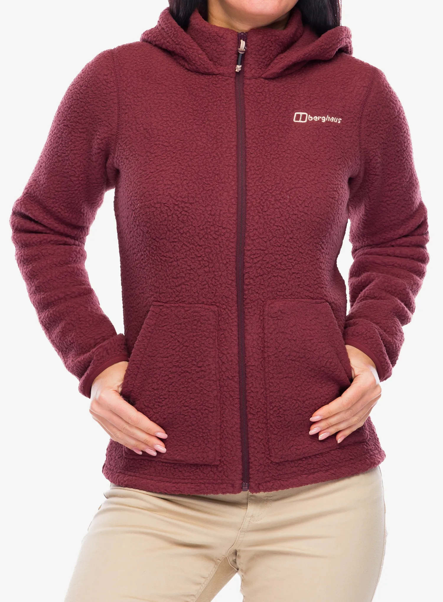 Ženski flis Berghaus Darria FZ Hooded Jacket - garnet