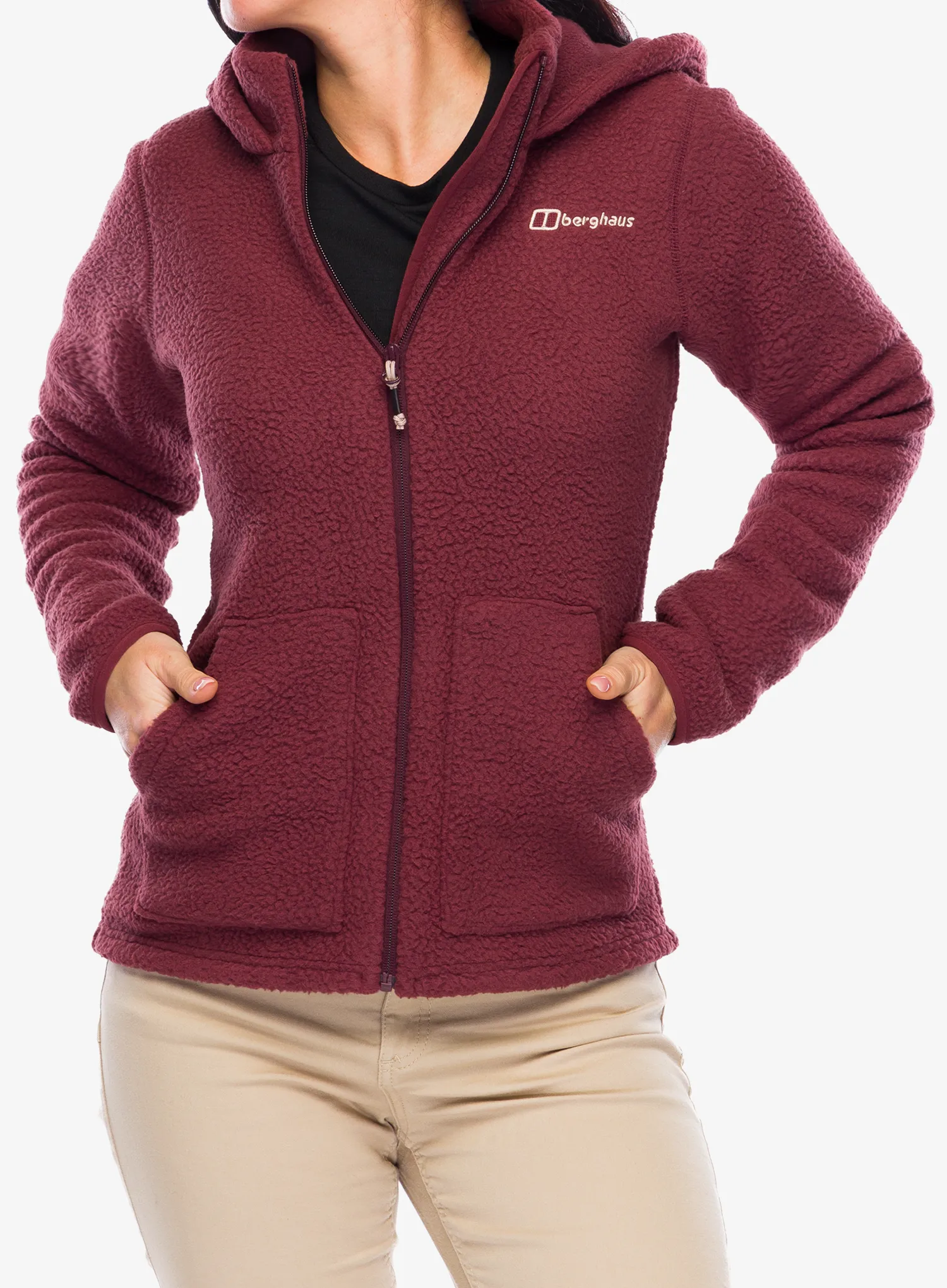 Ženski flis Berghaus Darria FZ Hooded Jacket - garnet