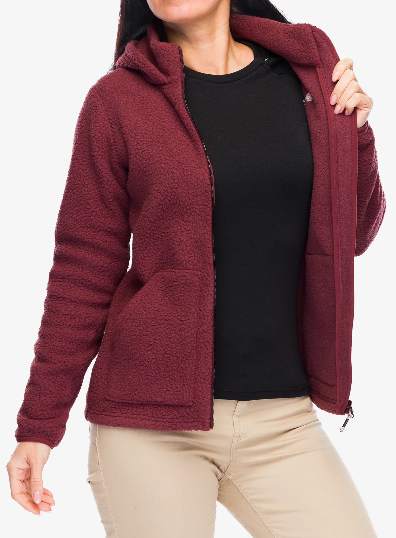 Ženski flis Berghaus Darria FZ Hooded Jacket - garnet
