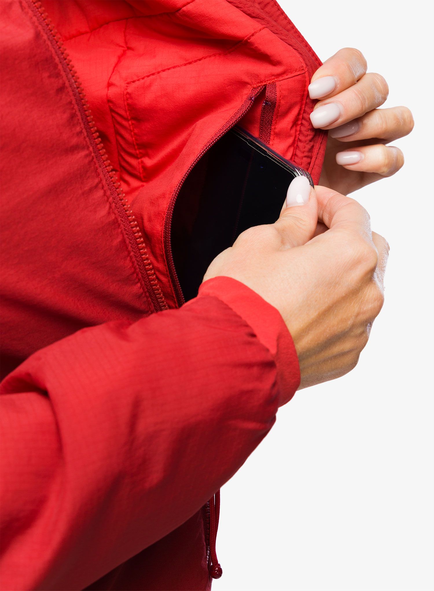 Ženska sintetična jakna Berghaus MTN Seeker MW Synthetic Hoody - red dahlia/haute red