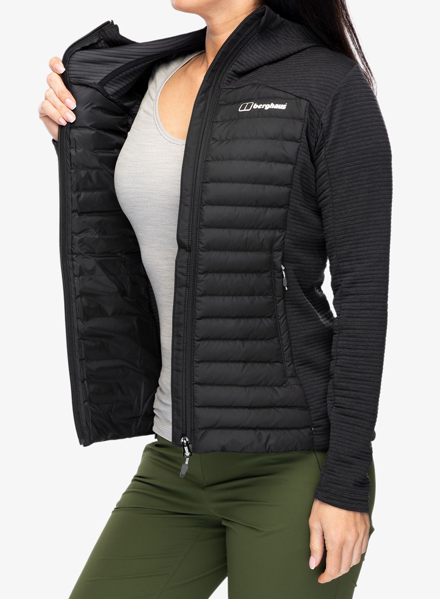 Ženska hibridna jakna Berghaus Nula Hybrid Jacket - black/black