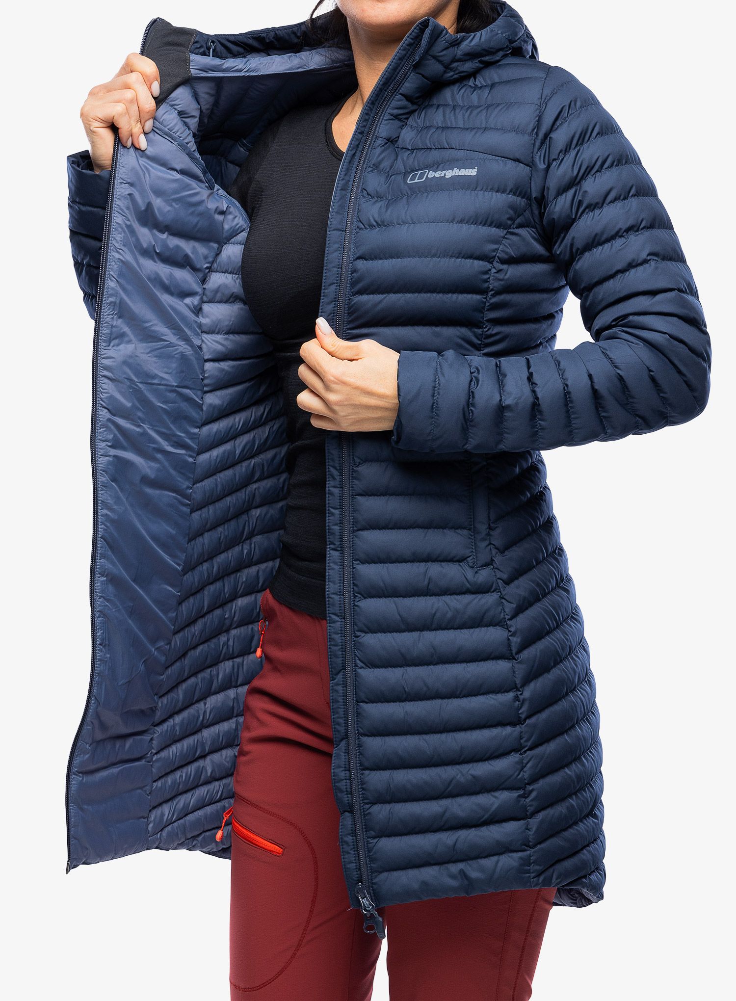 Ženski plašč Berghaus Nula Micro Long Jacket - dusk