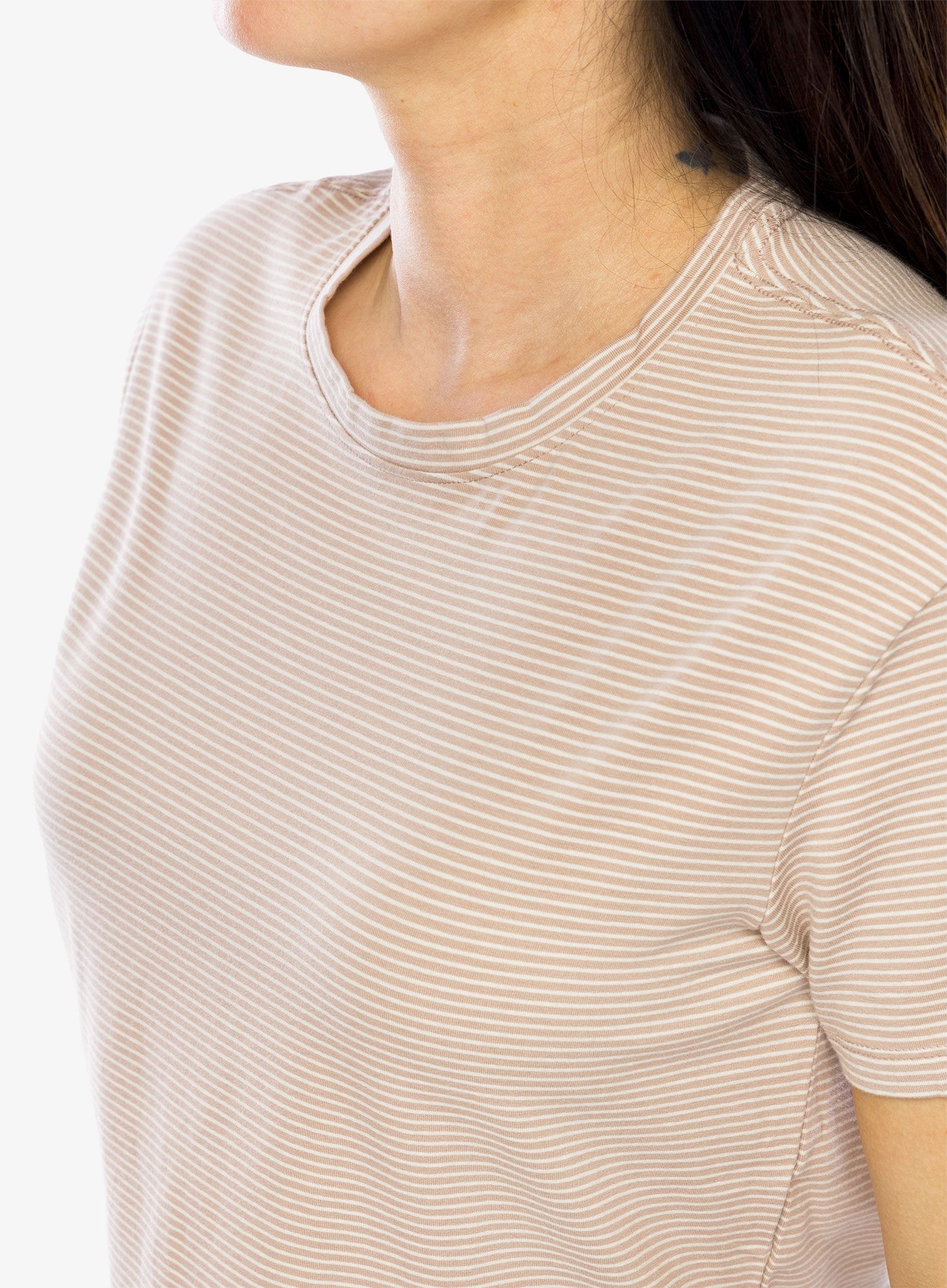 Ženska bombažna majica Black Diamond BD Stripe SS Tee - off white/pale mauve