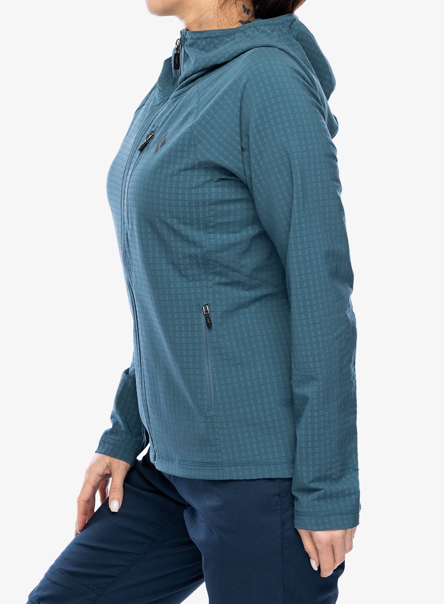 Ženska jopa s kapuco Black Diamond Coefficient Storm FZ Hoody - creek blue