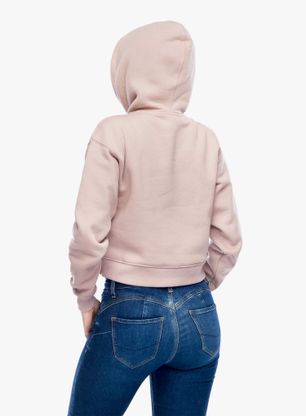 Ženska jopa s kapuco Black Diamond Crop Pullover Hoody - pale mauve