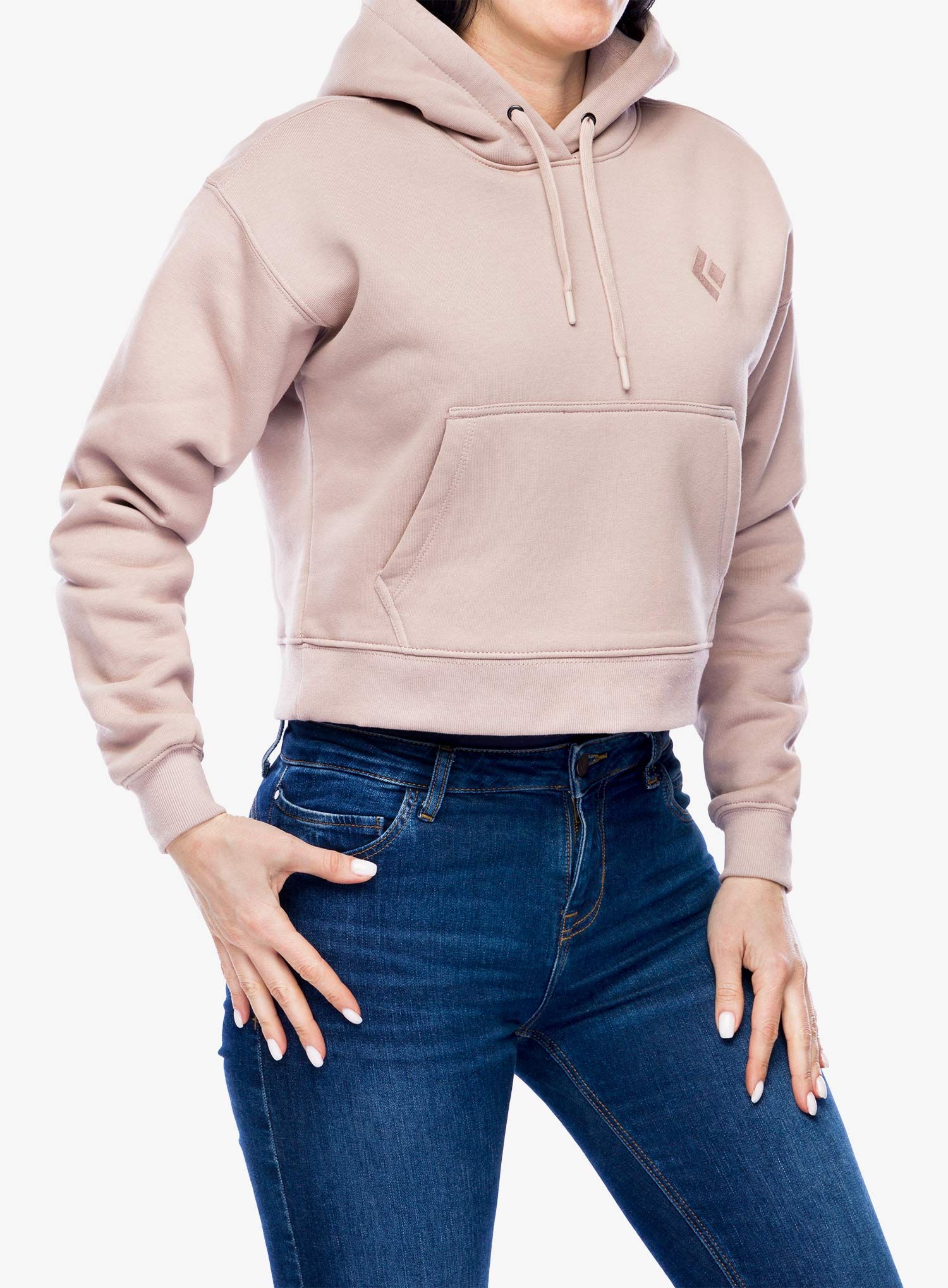 Ženska jopa s kapuco Black Diamond Crop Pullover Hoody - pale mauve