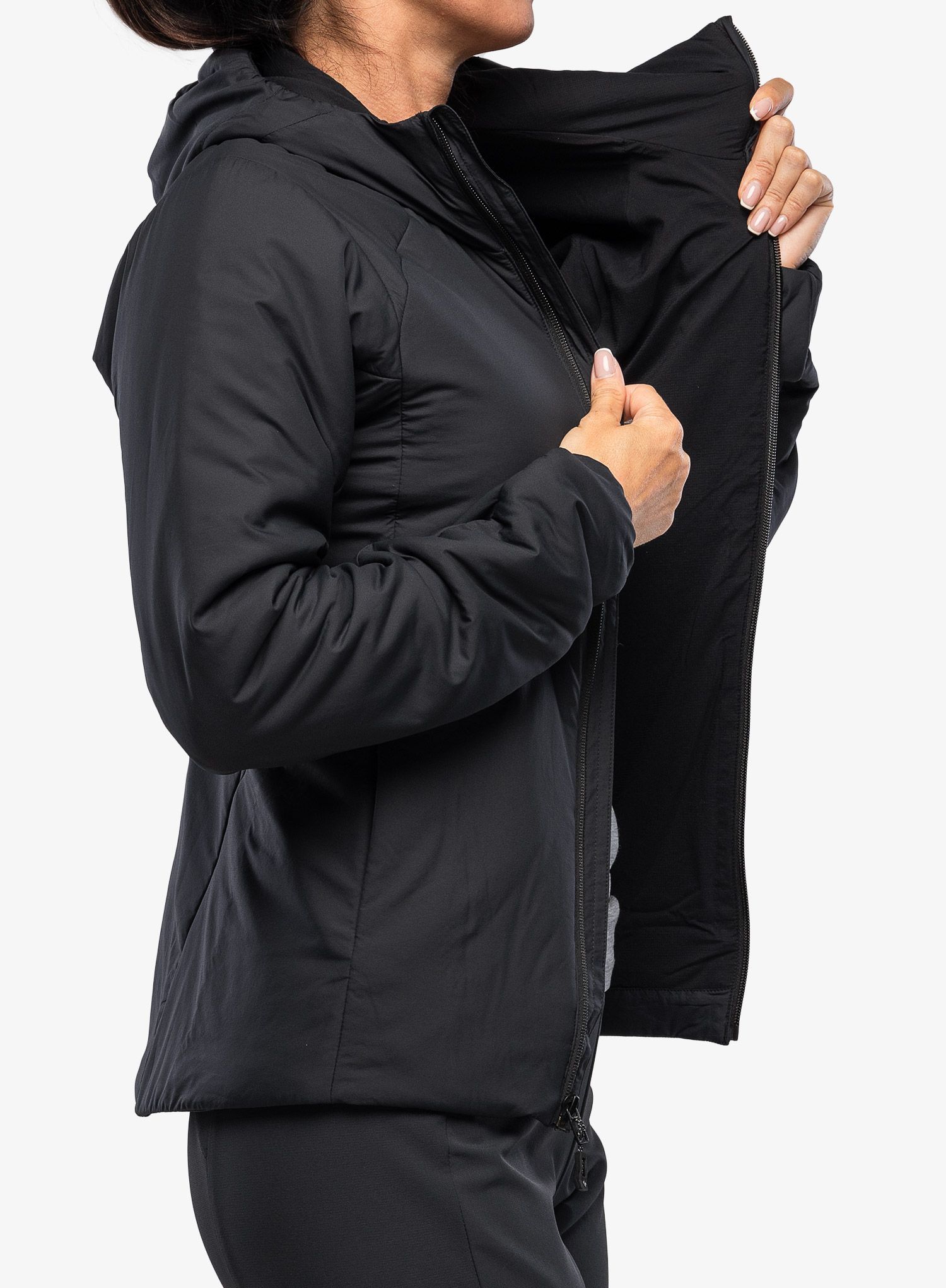 Ženska sintetična jakna Black Diamond First Light Stretch Hoody - black/black