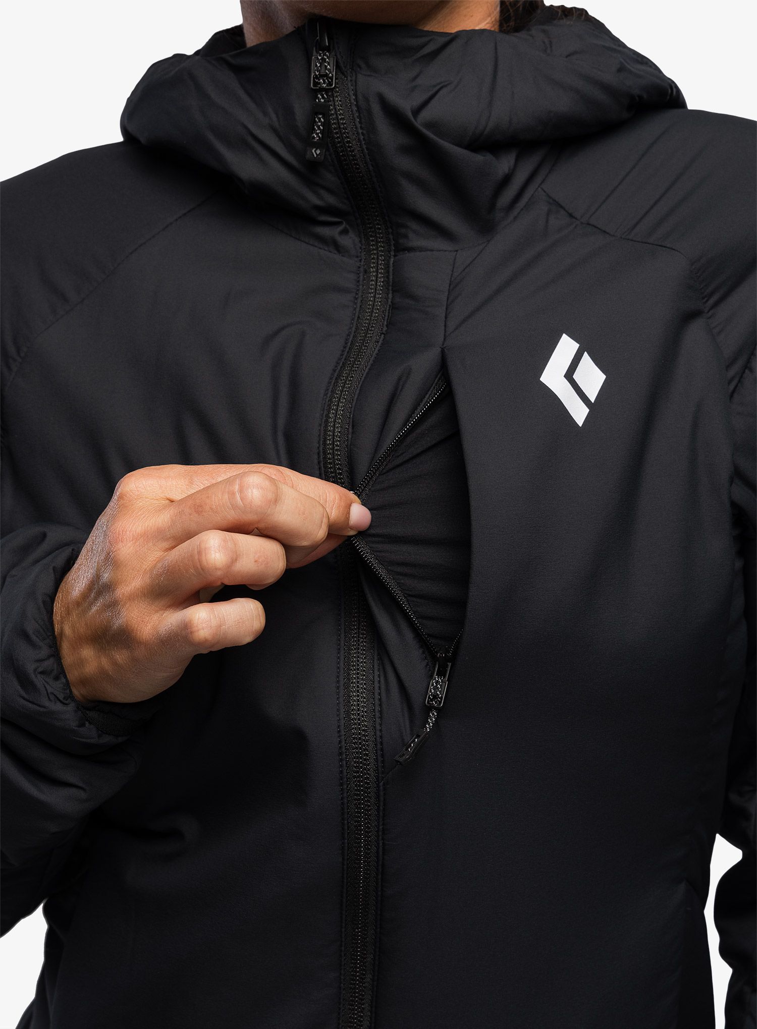 Ženska sintetična jakna Black Diamond First Light Stretch Hoody - black/black