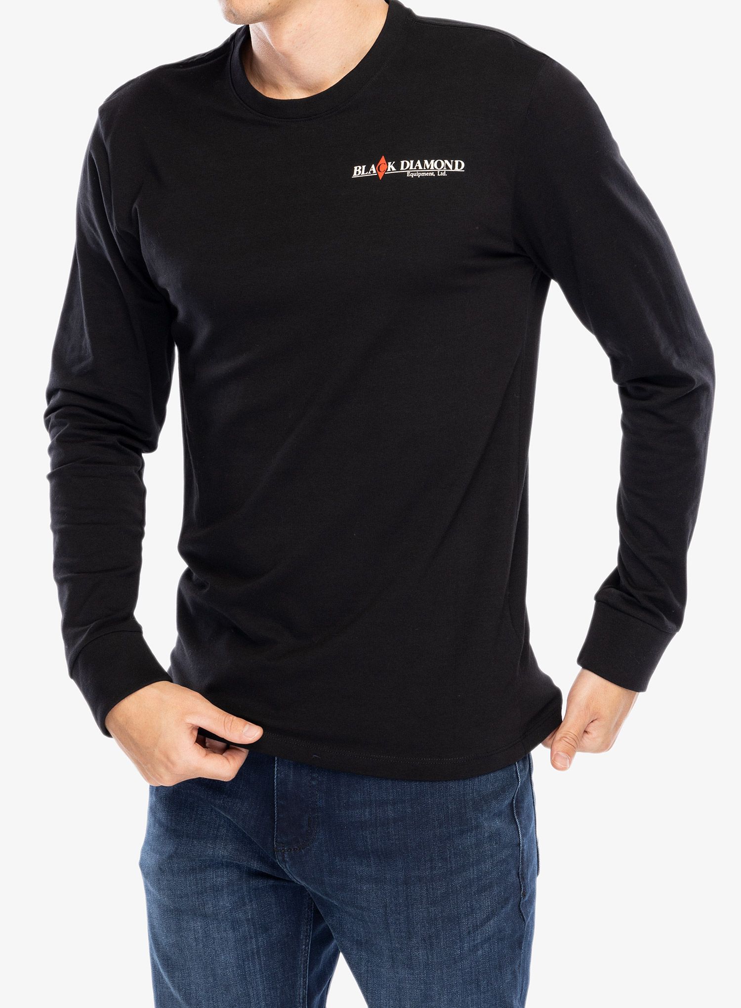 Majica z dolgimi rokavi Black Diamond Heritage Wordmark LS Tee - black