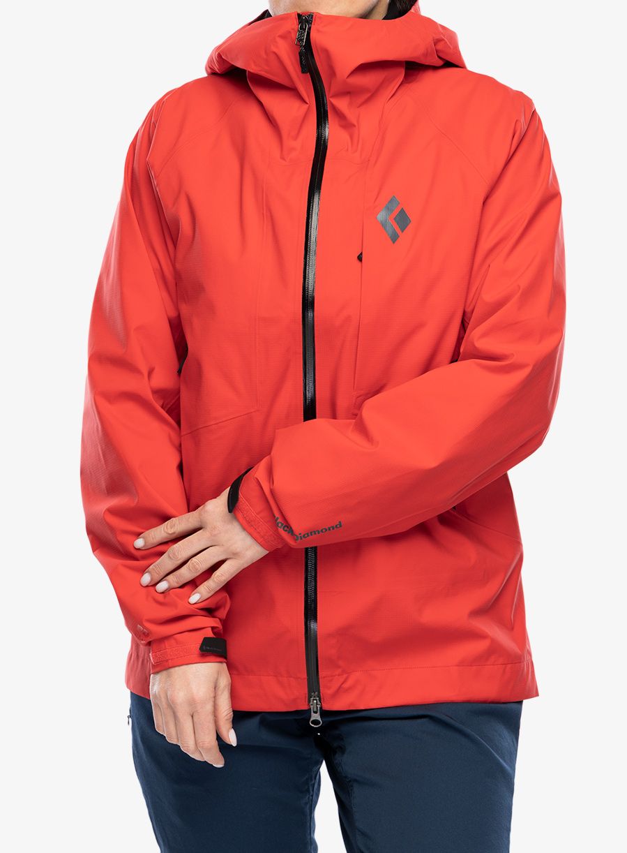 Ženska hardshell jakna Black Diamond Highline Stretch Shell - coral red