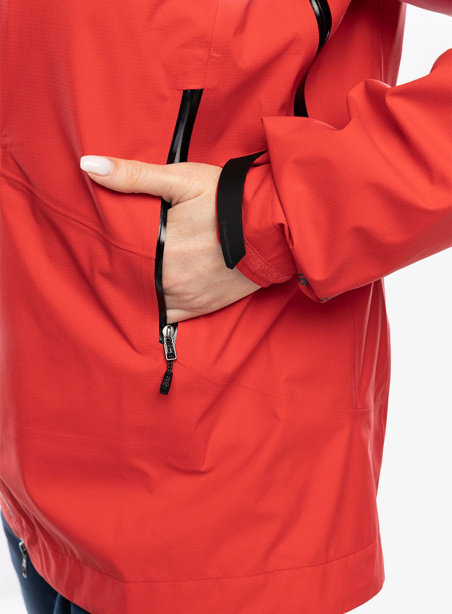 Ženska hardshell jakna Black Diamond Highline Stretch Shell - coral red