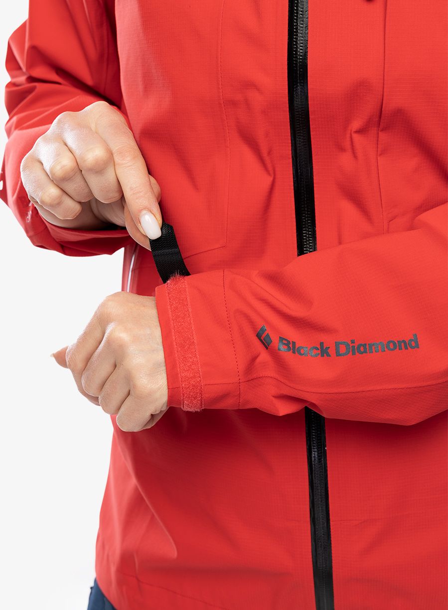 Ženska hardshell jakna Black Diamond Highline Stretch Shell - coral red