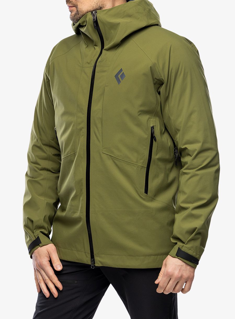 Nepremočljiva jakna Black Diamond Highline Stretch Shell - crag green