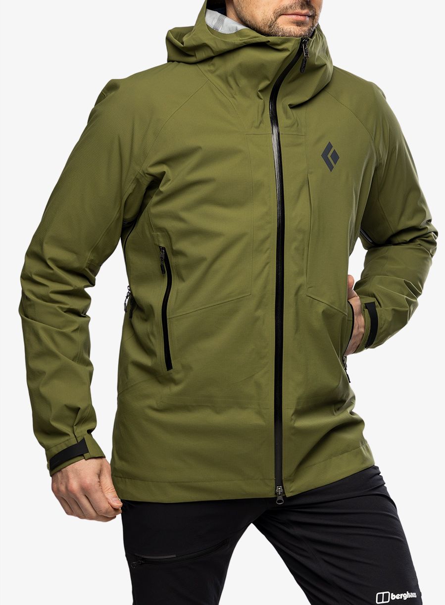 Nepremočljiva jakna Black Diamond Highline Stretch Shell - crag green