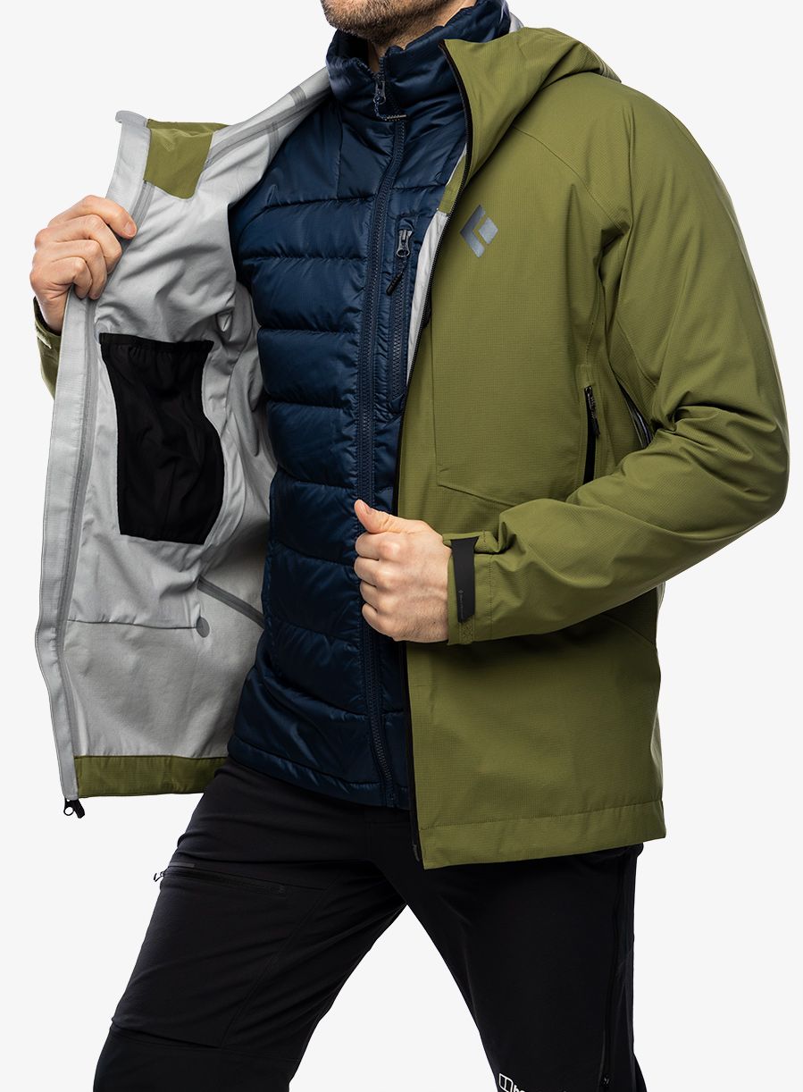 Nepremočljiva jakna Black Diamond Highline Stretch Shell - crag green