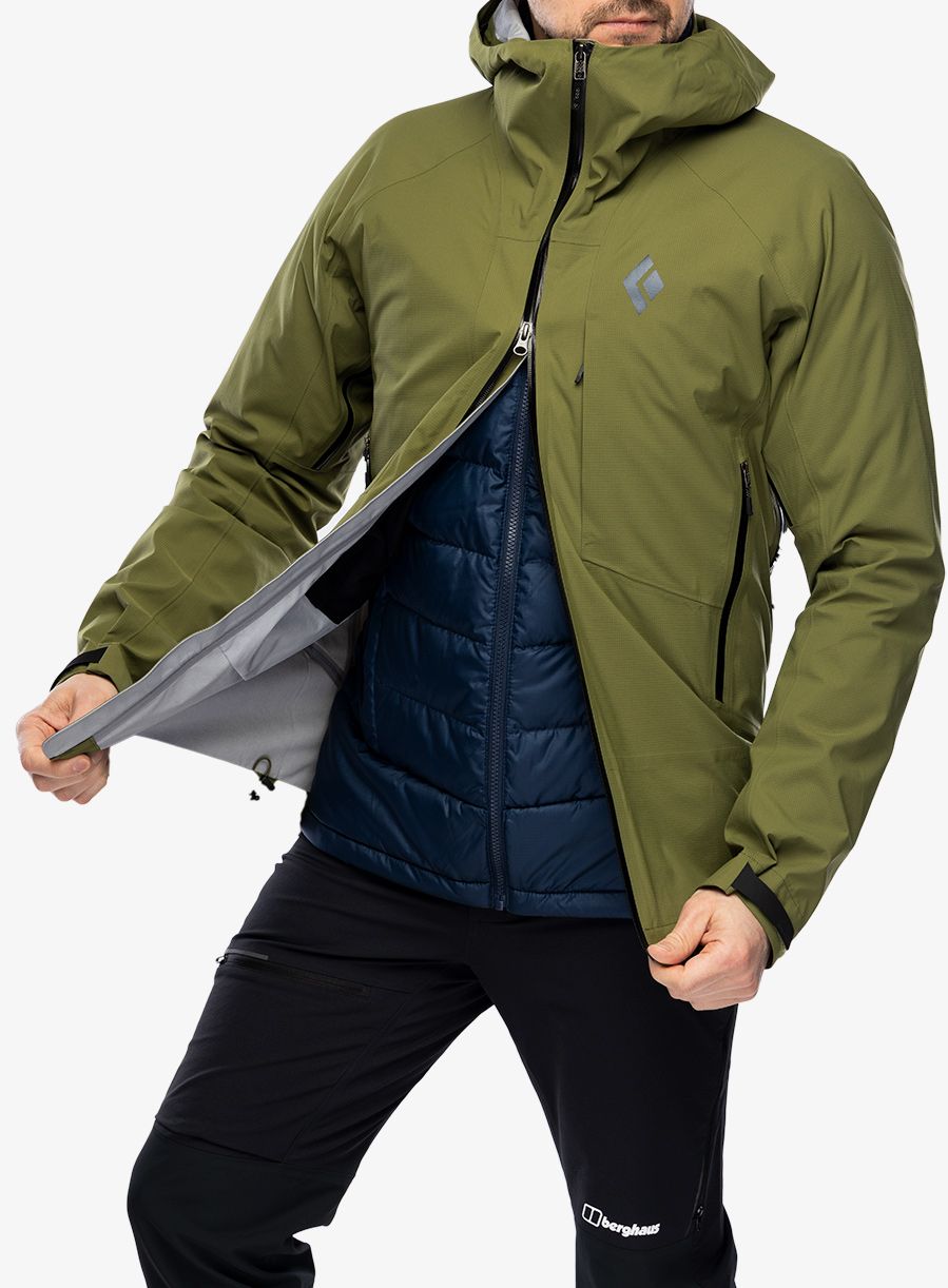 Nepremočljiva jakna Black Diamond Highline Stretch Shell - crag green