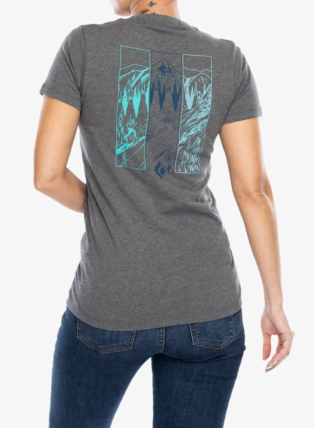 Ženska majica s potiskom Black Diamond Multi Sport Tee S/S - charcoal heather
