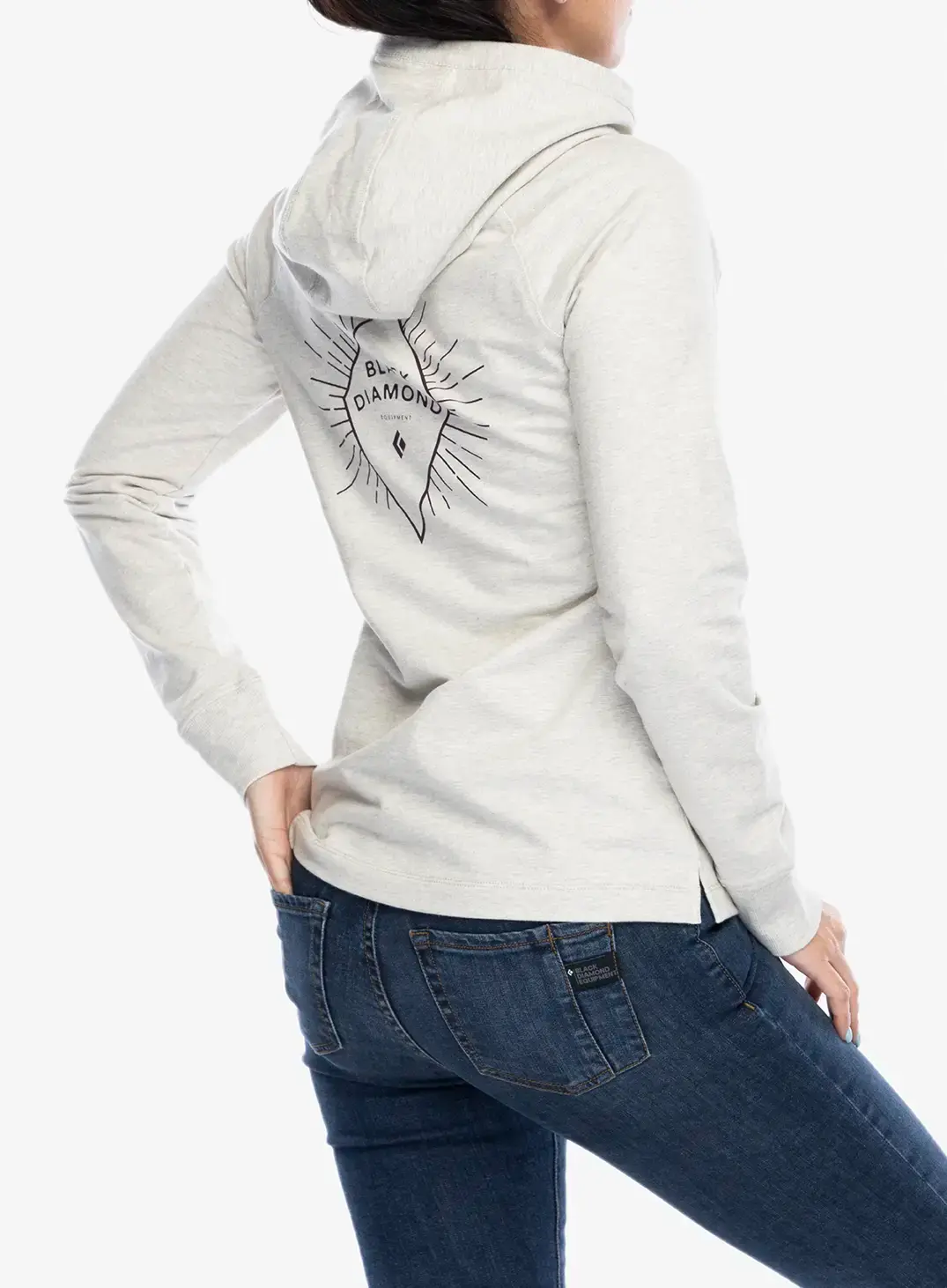 Ženska jopa s kapuco Black Diamond Rays Pullover Hoody - light gray heather