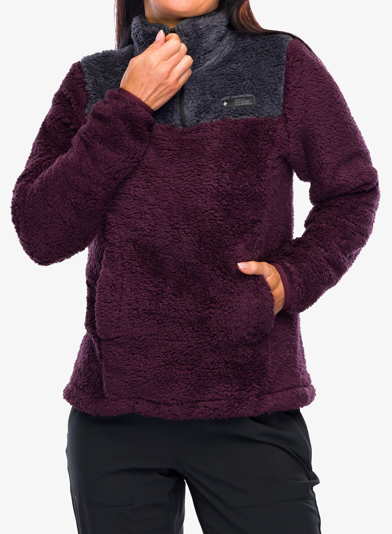 Ženski flis Black Diamond Roadie QTR Zip Fleece - bordeaux/carbon