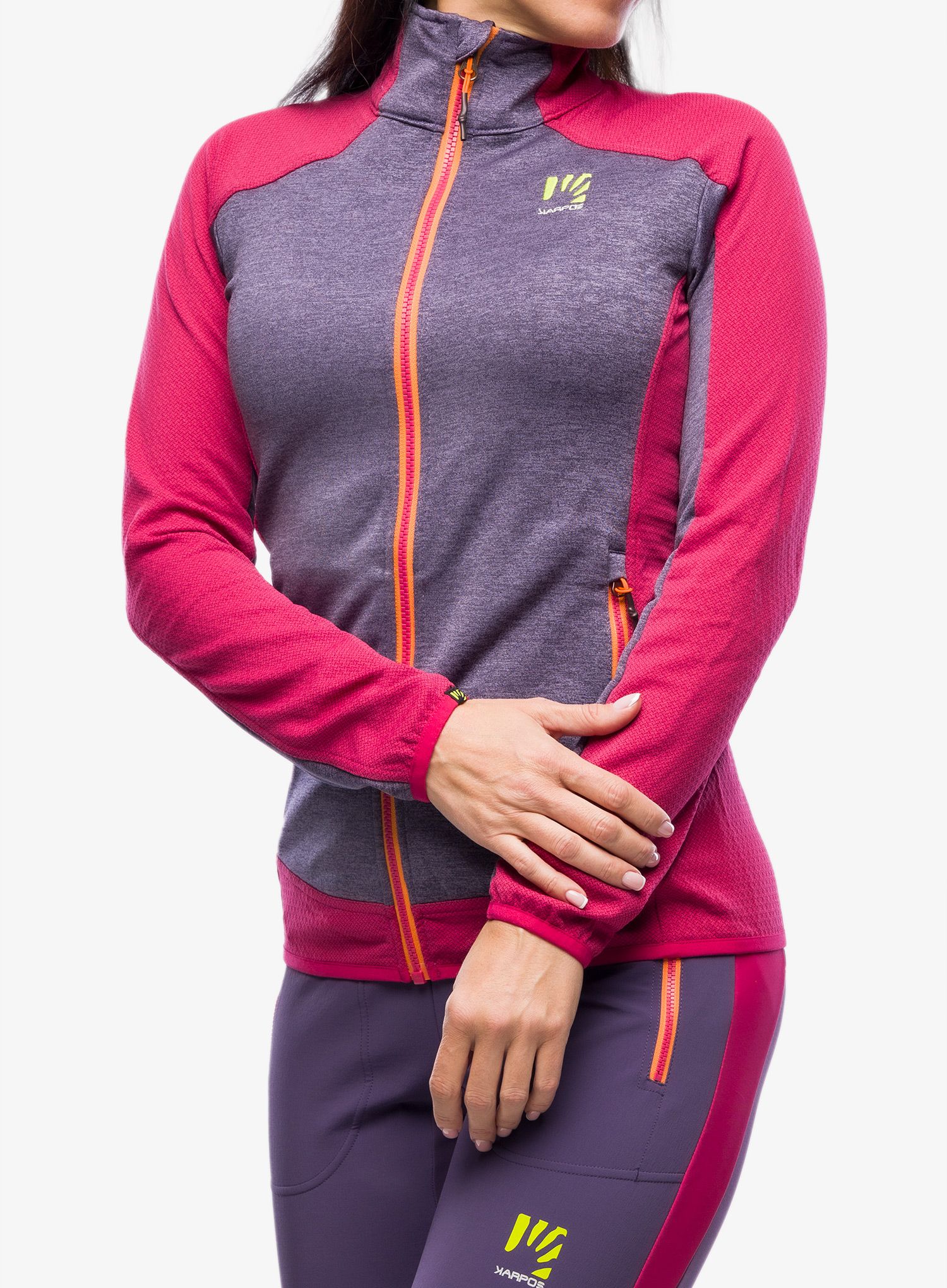 Ženska jopica brez kapuce Karpos Odle Fleece - grape/granita