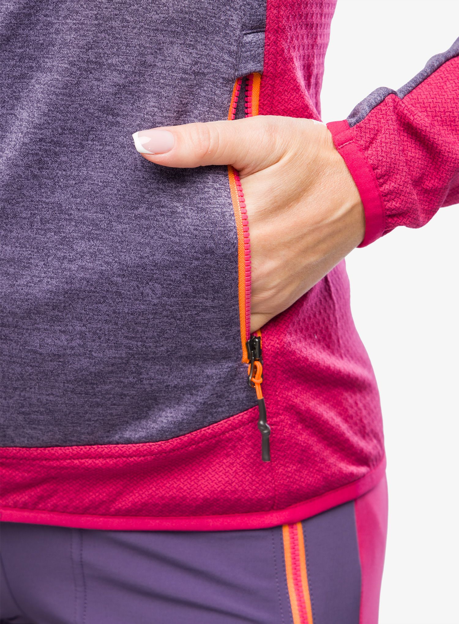 Ženska jopica brez kapuce Karpos Odle Fleece - grape/granita