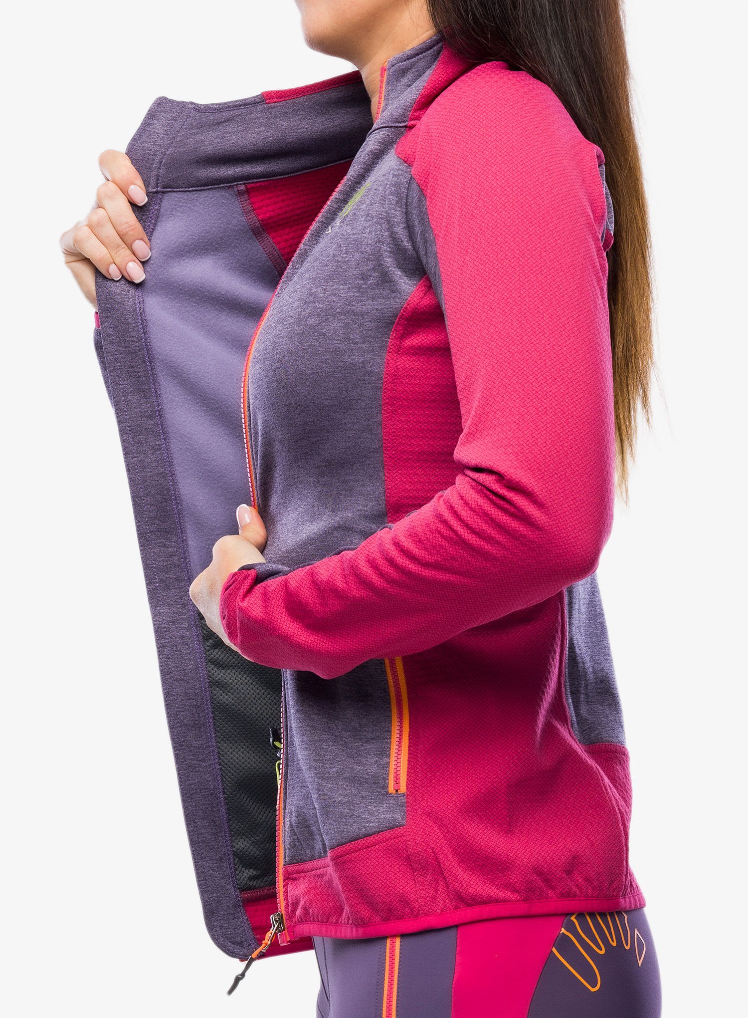 Ženska jopica brez kapuce Karpos Odle Fleece - grape/granita