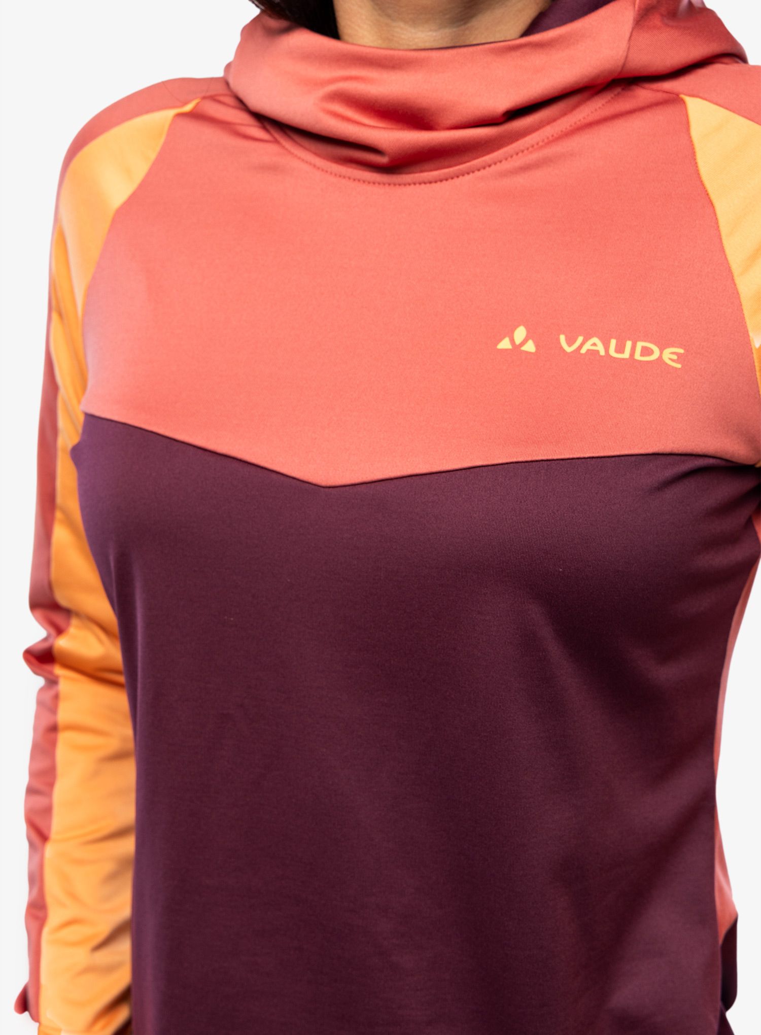 Ženska kolesarska jopa Vaude Qimsa LS Shirt II - brick