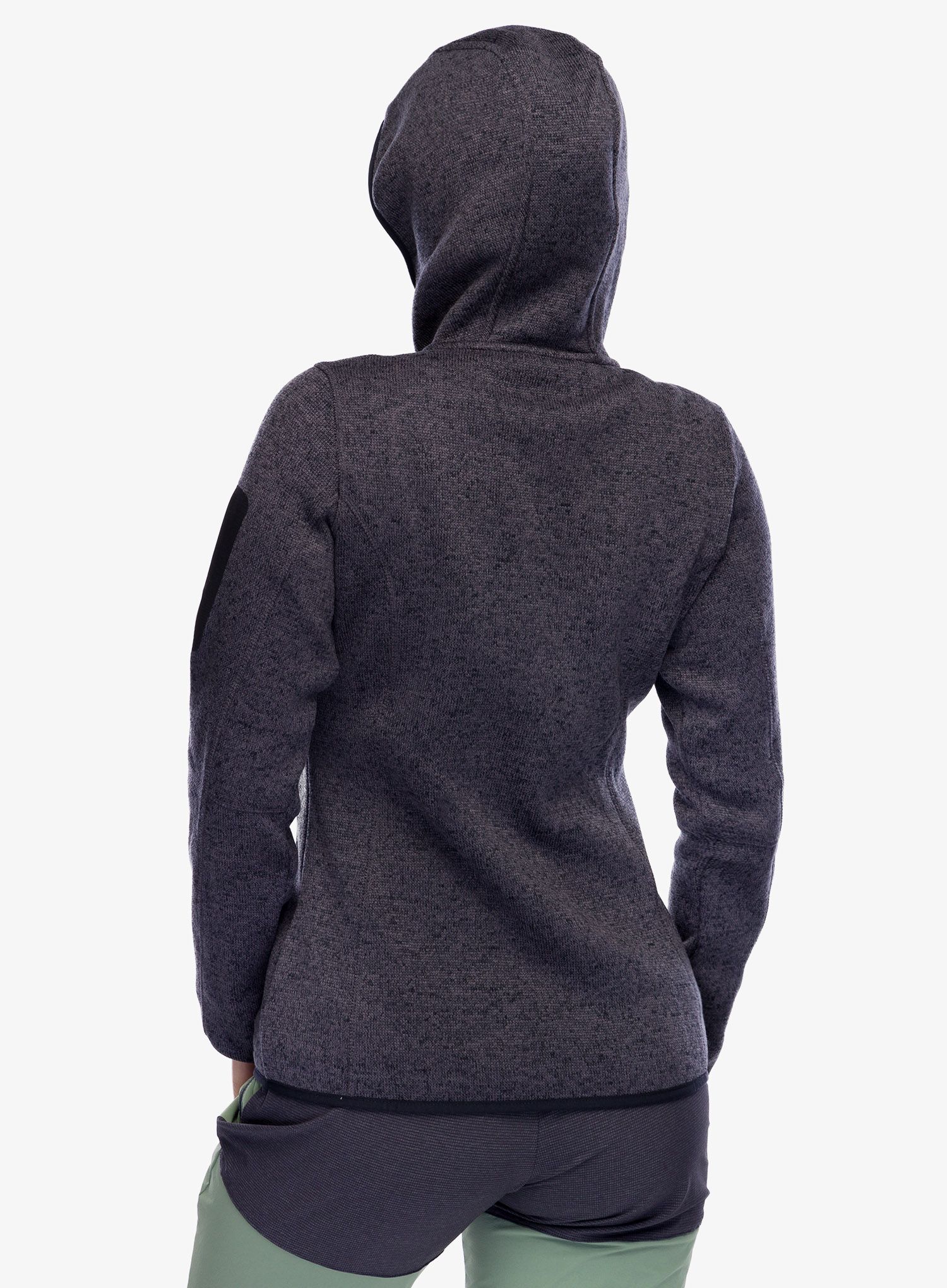 Ženski flis s kapuco CMP Londra Fix Hood Jacket Knitted - black/rose