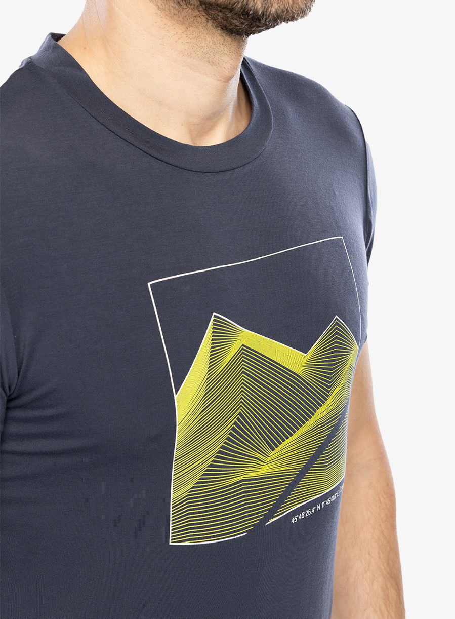 Majica s potiskom CMP Verte T-Shirt Bamboo Jersey - b.blue/lime