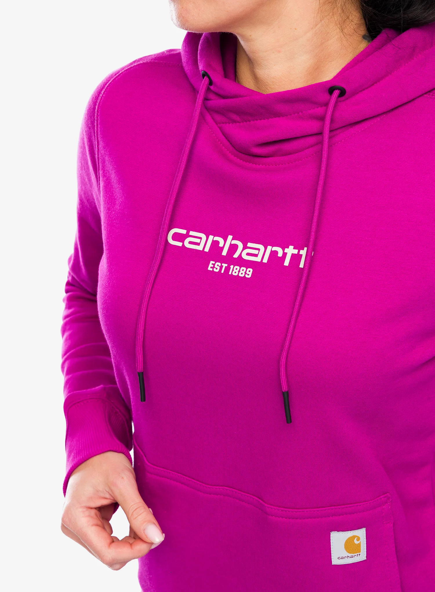 Ženska jopa s kapuco Carhartt Force Lightweight Sweatshirt - magenta agate
