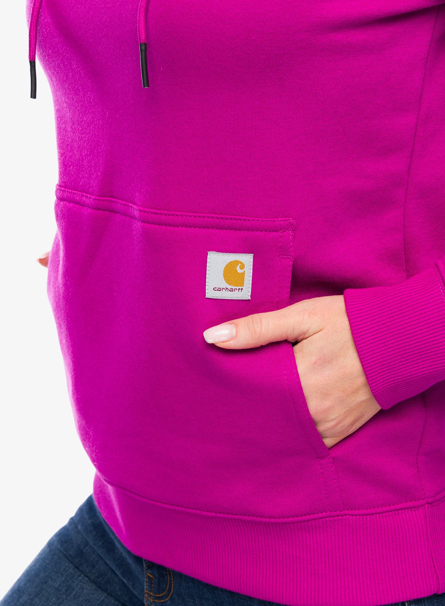 Ženska jopa s kapuco Carhartt Force Lightweight Sweatshirt - magenta agate