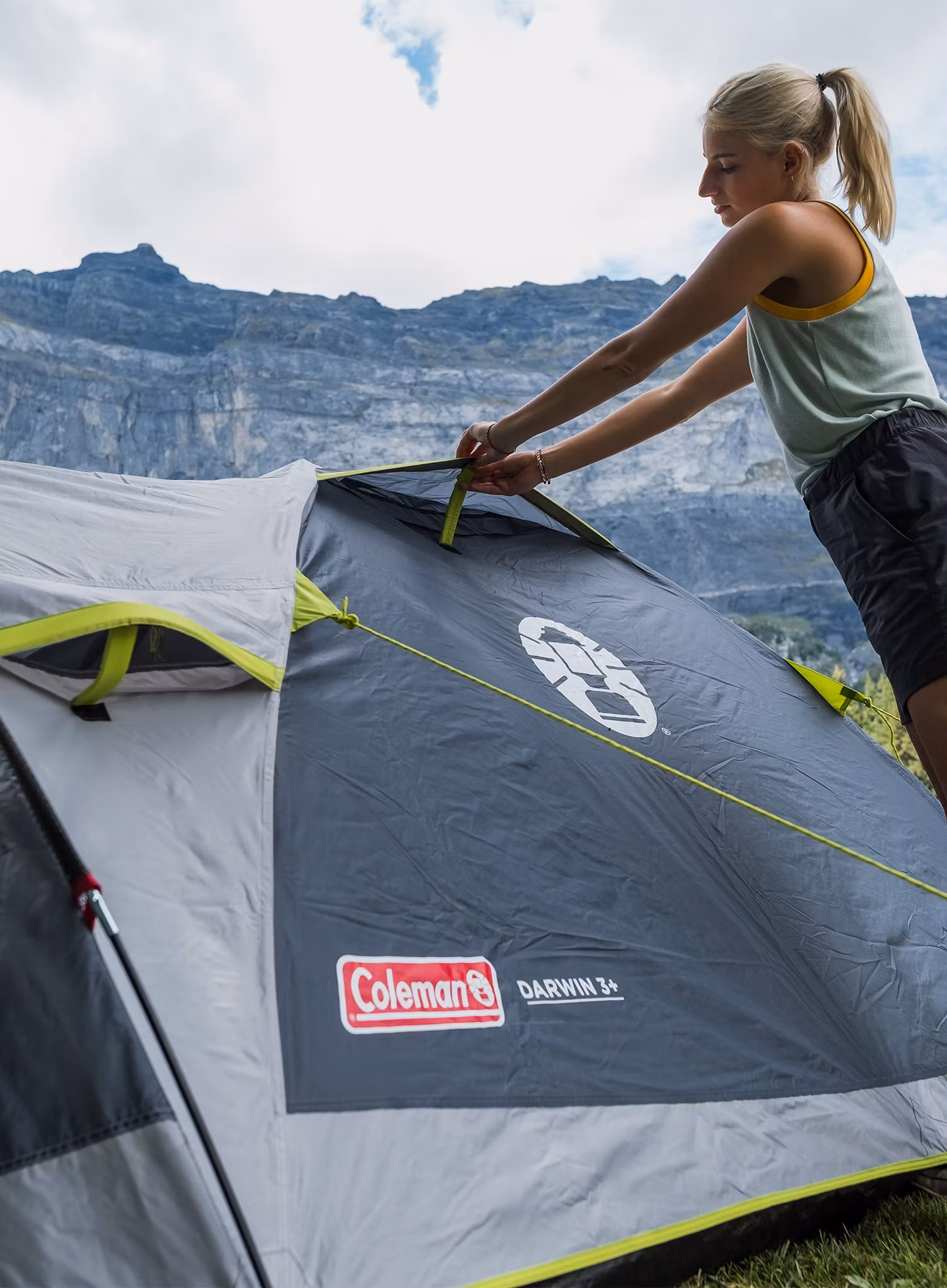 Šotor za tri osebe Coleman Darwin 3 Plus - grey/green