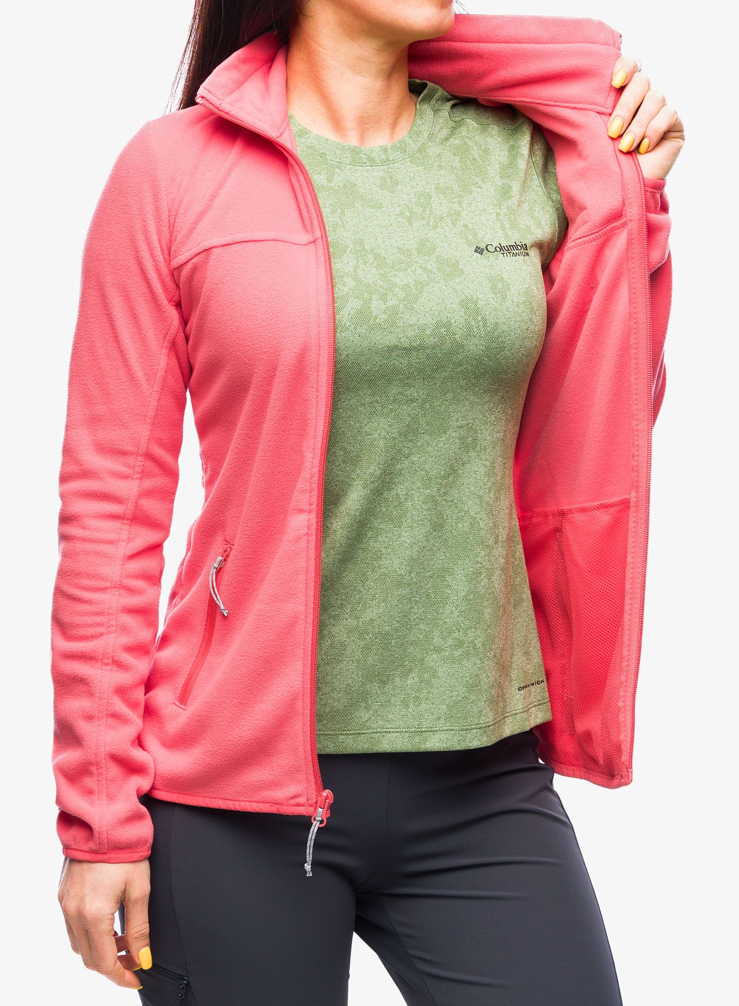 Ženska jopica z zadrgo Columbia Ali Peak Full Zip - juicy