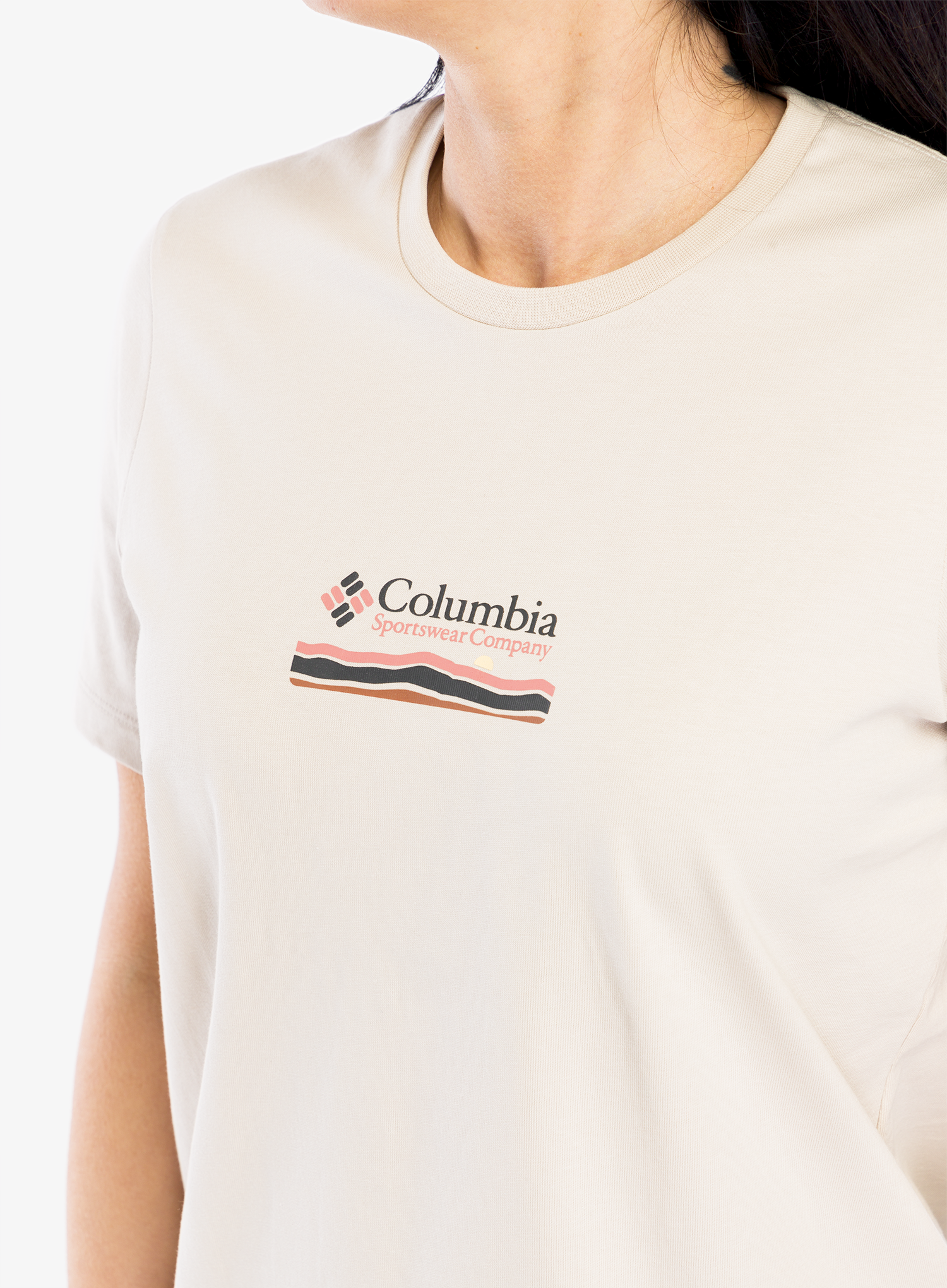 Ženska bombažna majica Columbia Boundless Beauty S/S Tee - dark stone/heritage