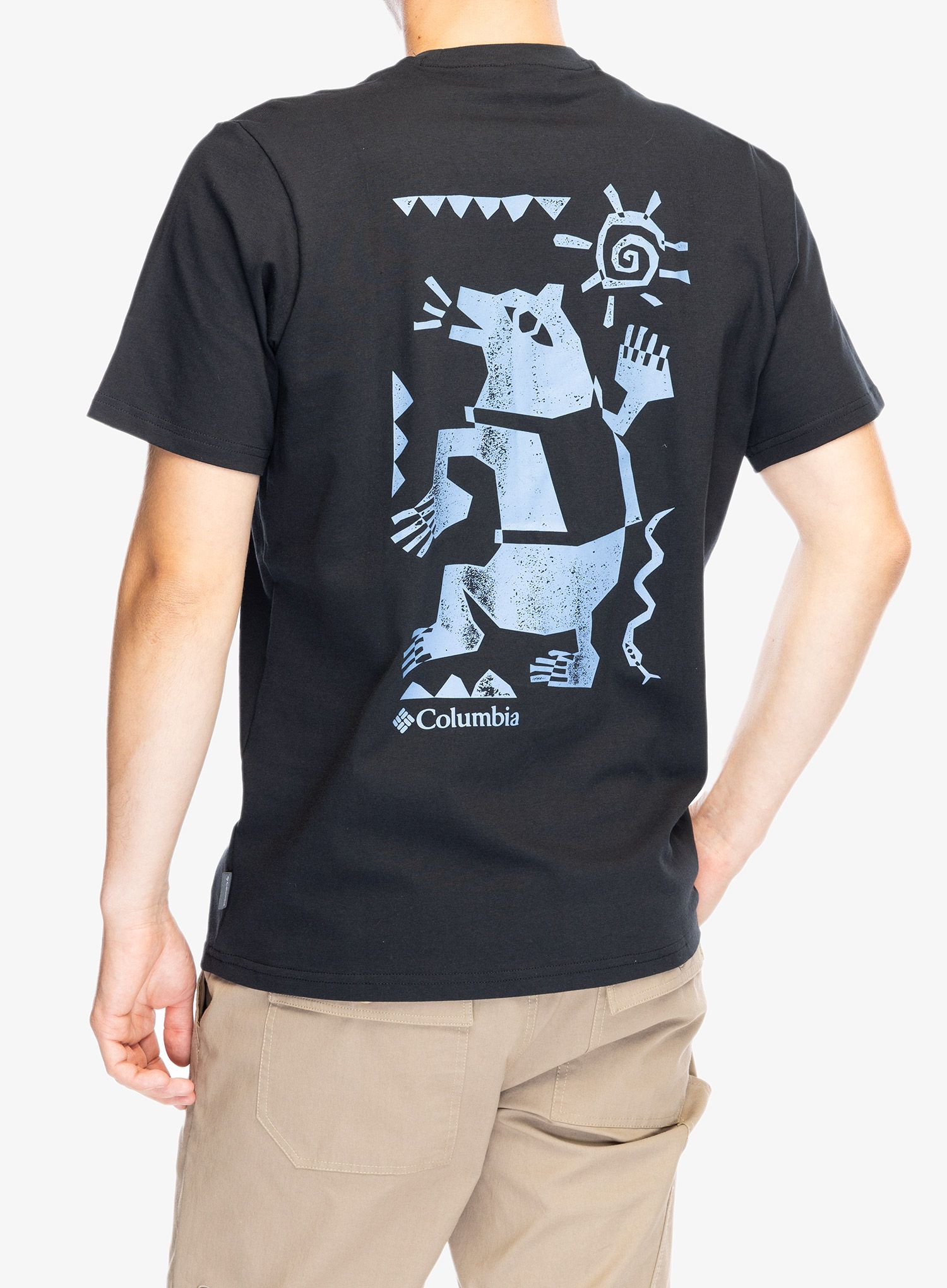 Majica s potiskom Columbia Explorers Canyon Back S/S Tee - black/bearly tribe