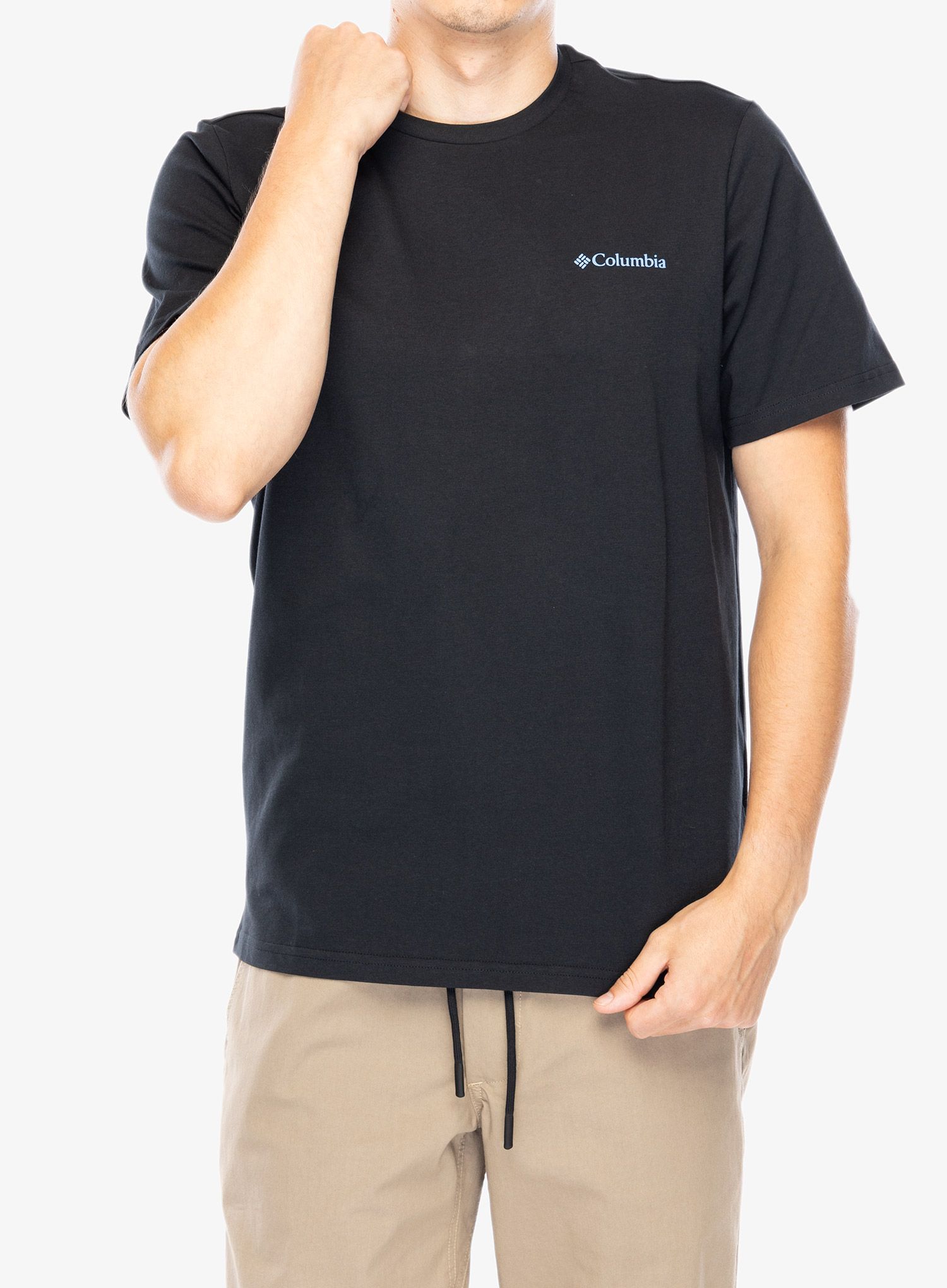 Majica s potiskom Columbia Explorers Canyon Back S/S Tee - black/bearly tribe