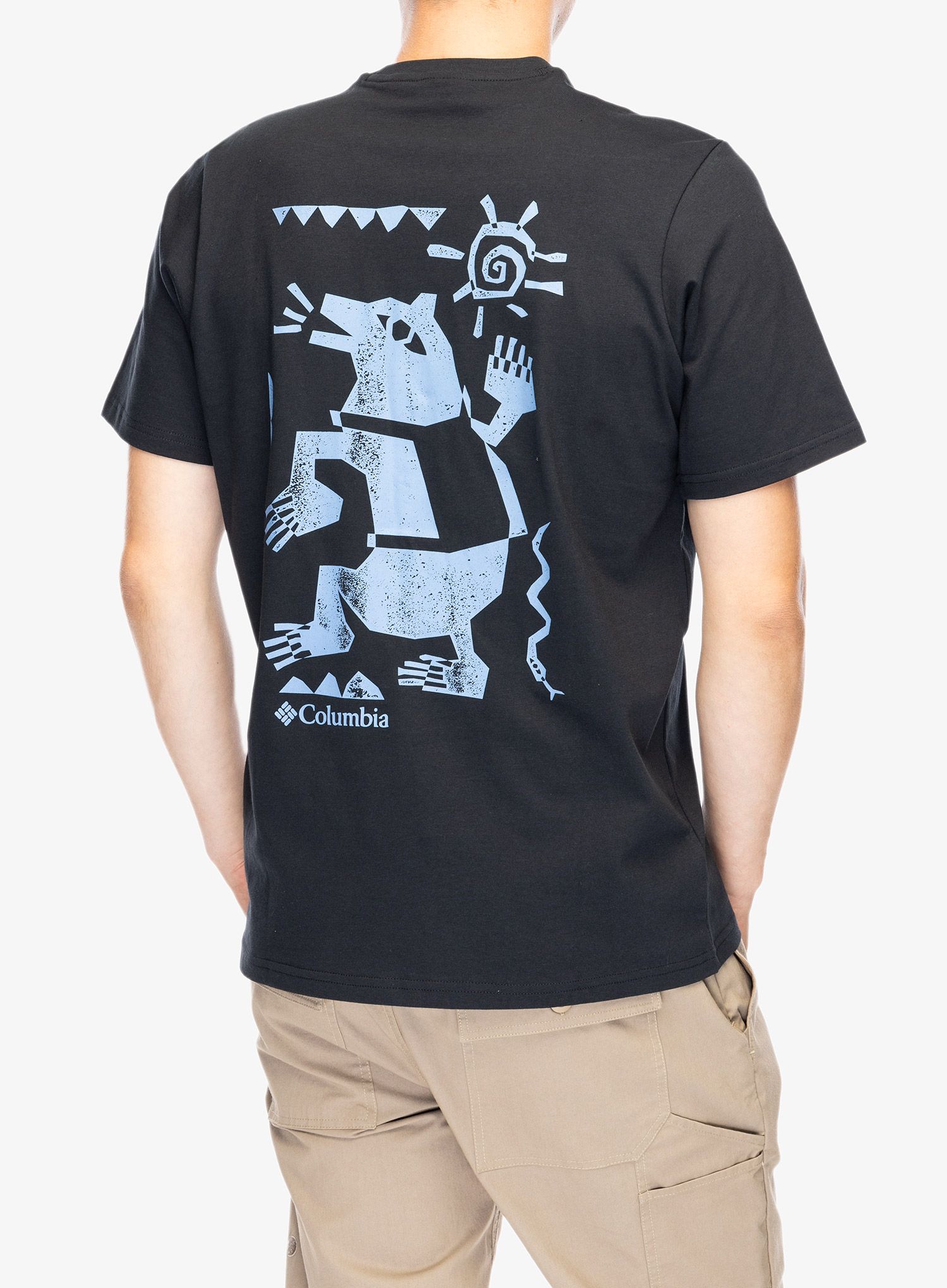 Majica s potiskom Columbia Explorers Canyon Back S/S Tee - black/bearly tribe
