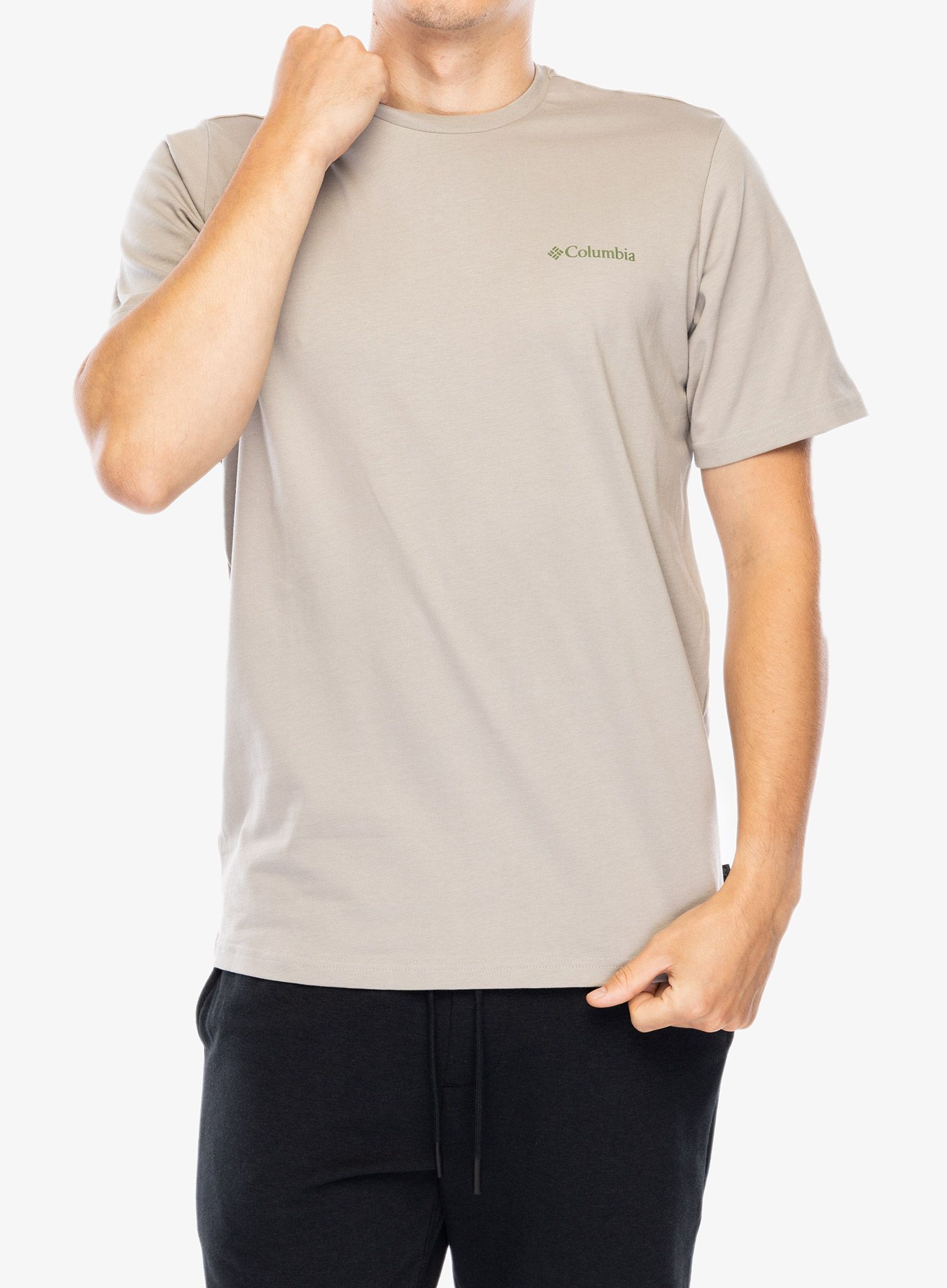 Bombažna majica moška Columbia Explorers Canyon Back S/S Tee - flint grey/epicamp