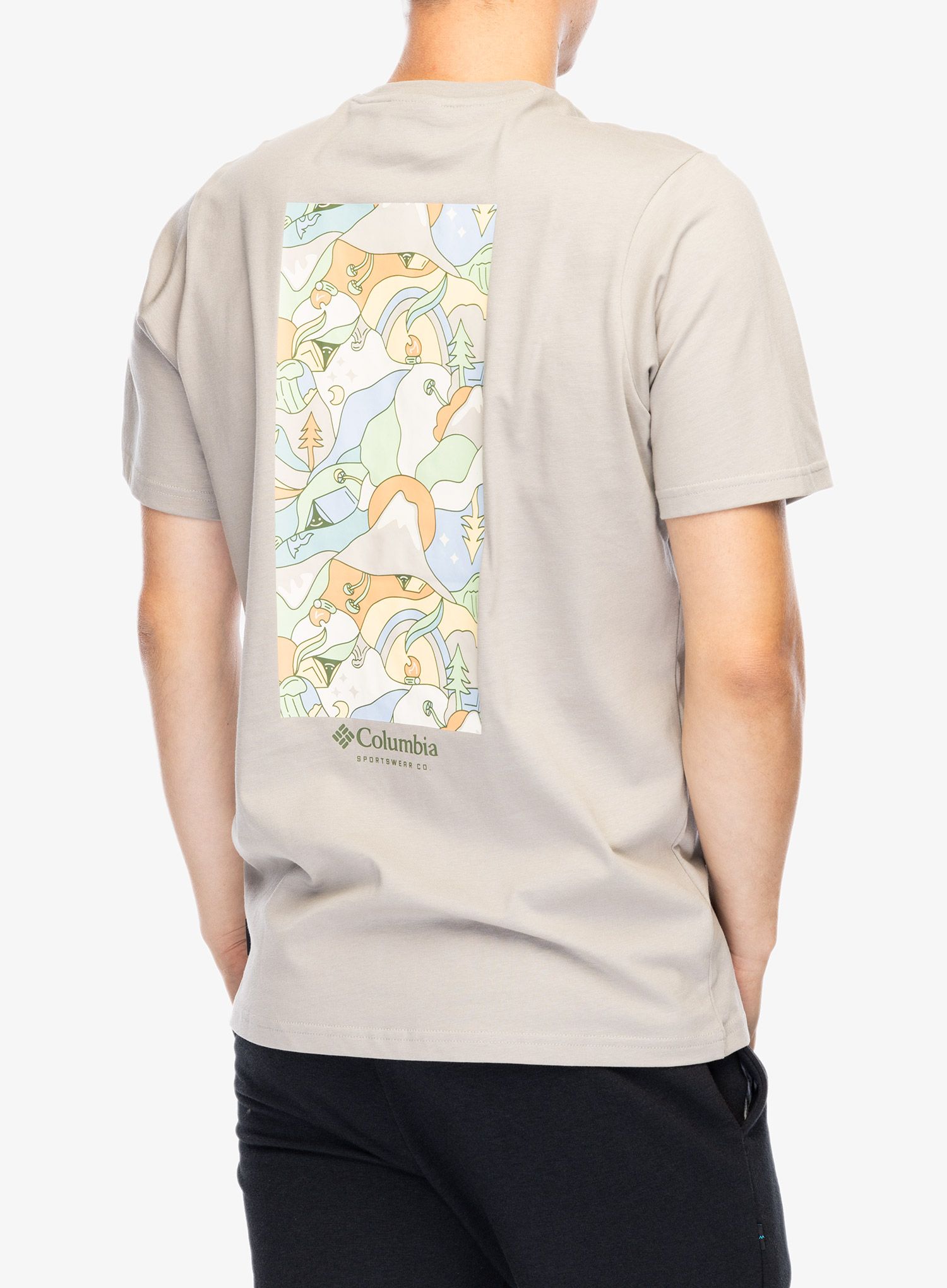 Bombažna majica moška Columbia Explorers Canyon Back S/S Tee - flint grey/epicamp