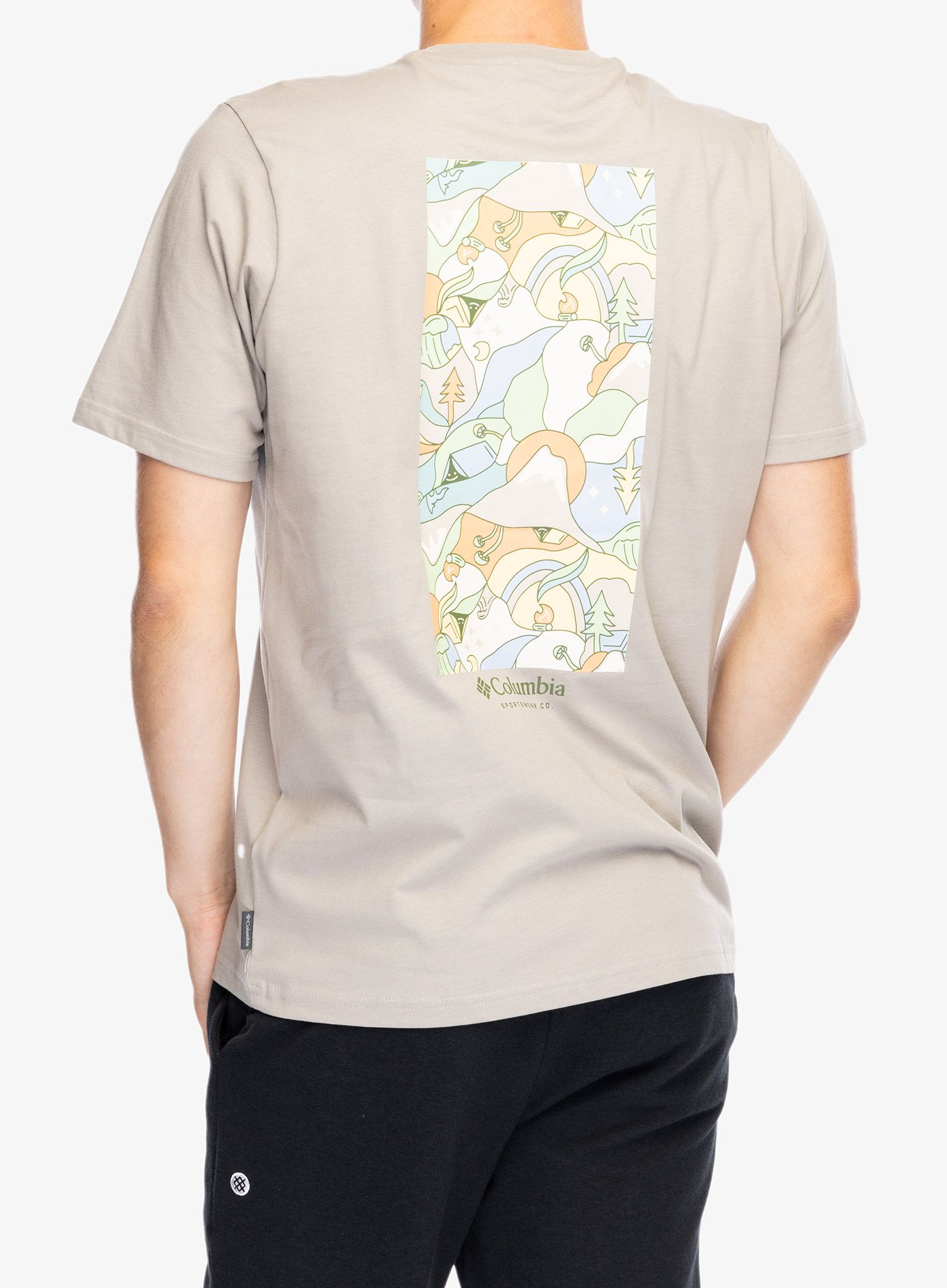 Bombažna majica moška Columbia Explorers Canyon Back S/S Tee - flint grey/epicamp